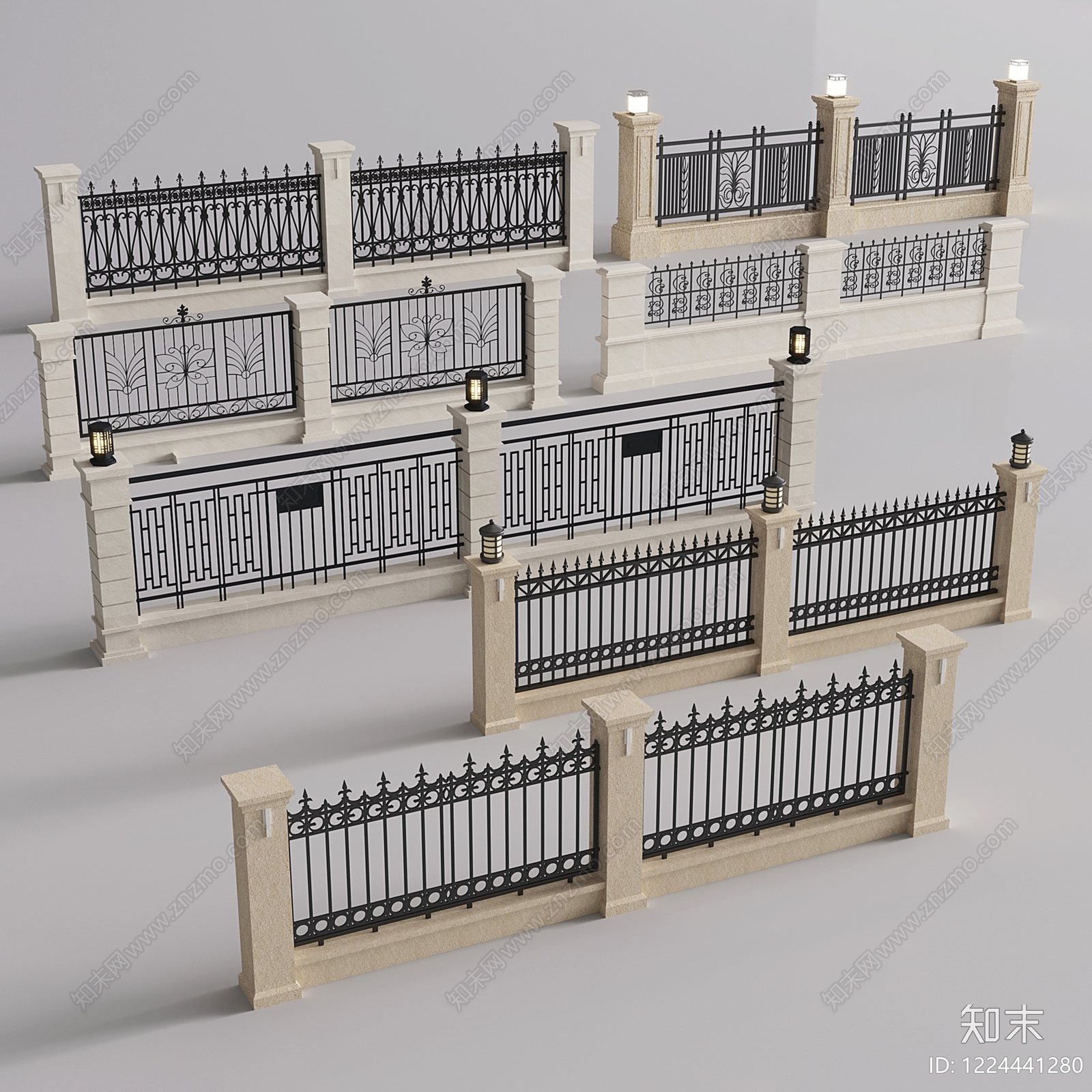 欧式栏杆3D模型下载【ID:1224441280】