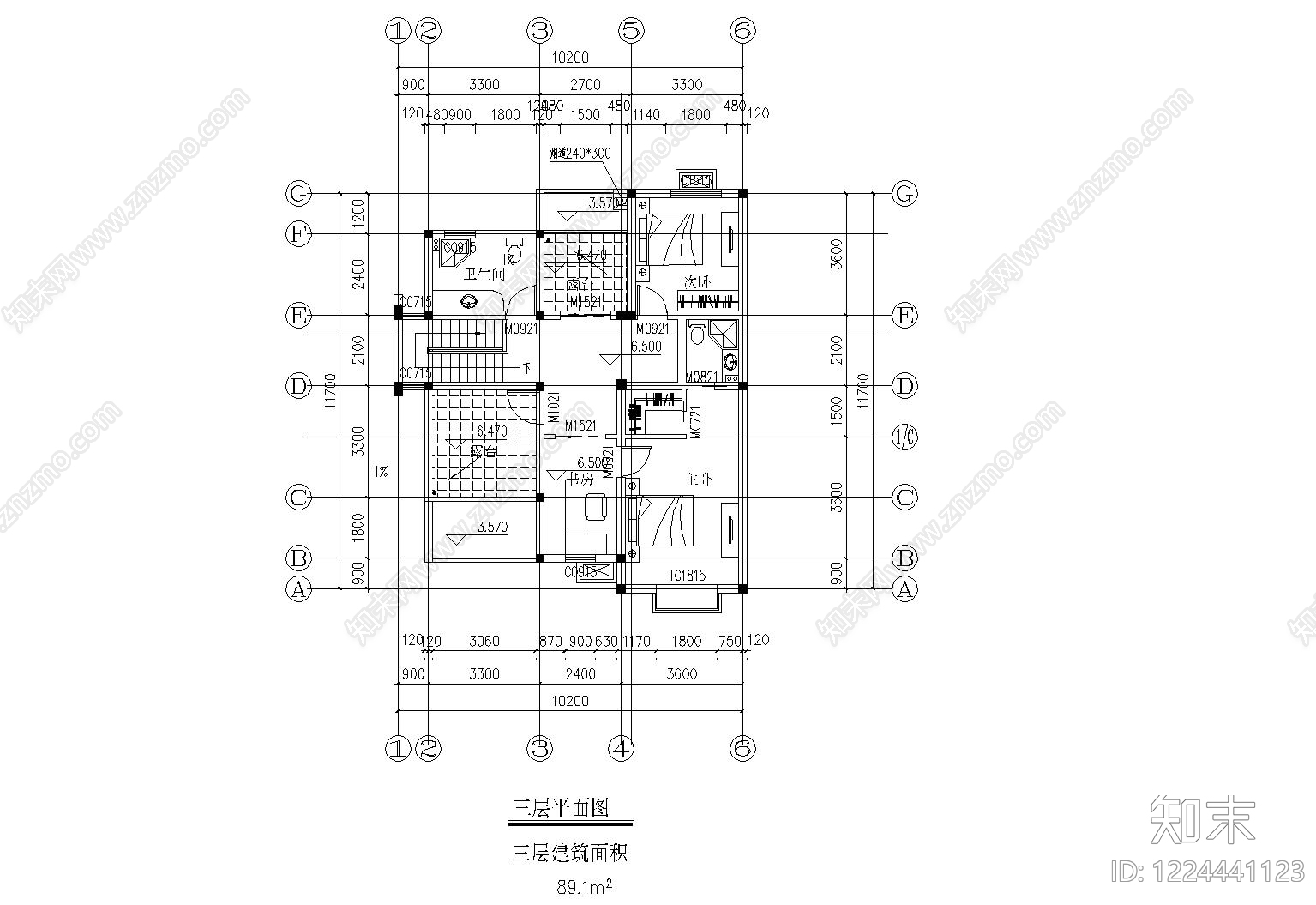 别墅建筑cad施工图下载【ID:1224441123】