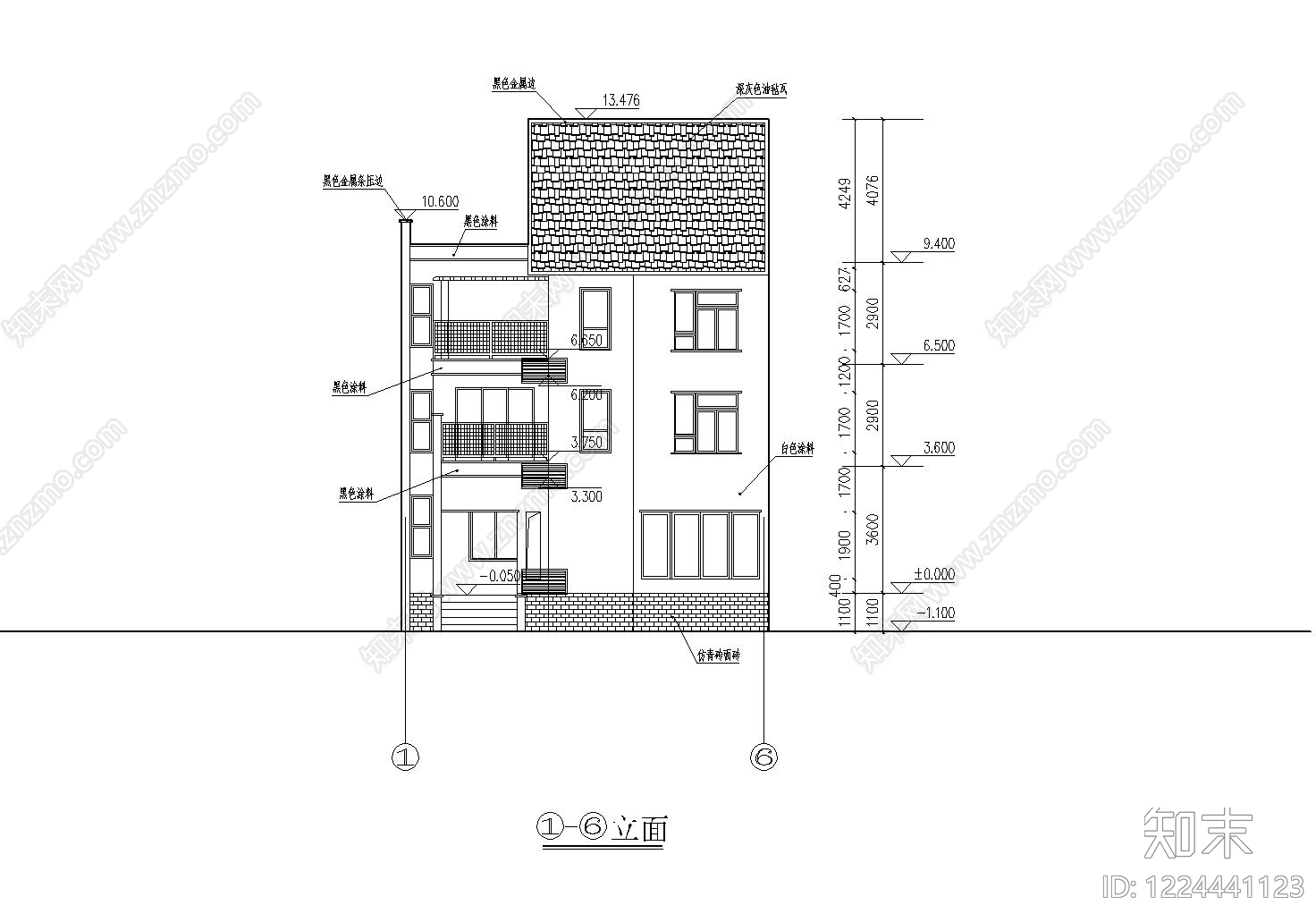 别墅建筑cad施工图下载【ID:1224441123】