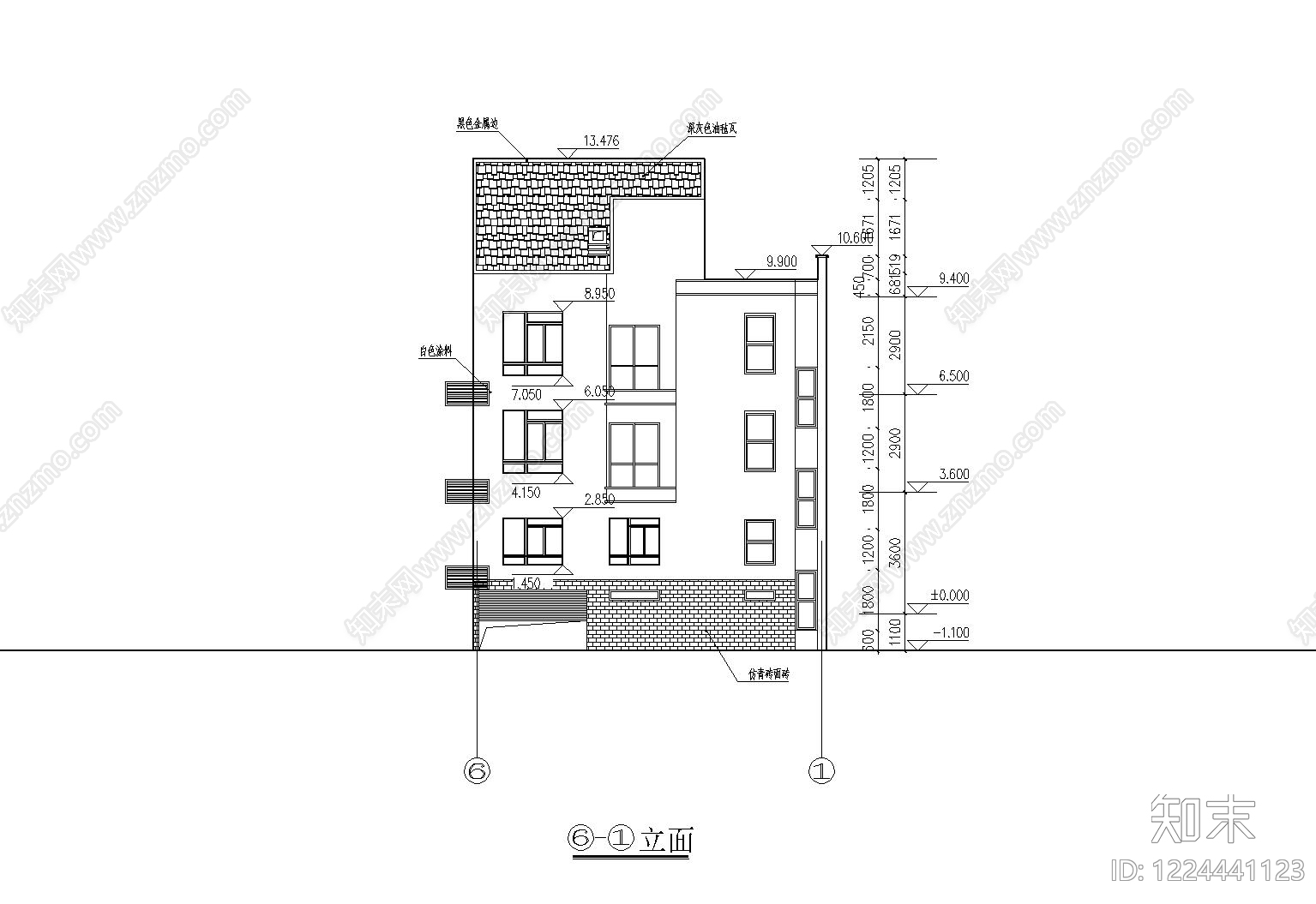 别墅建筑cad施工图下载【ID:1224441123】