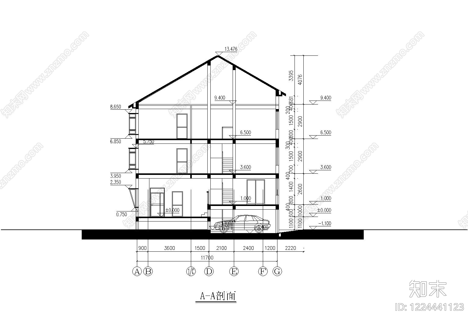 别墅建筑cad施工图下载【ID:1224441123】