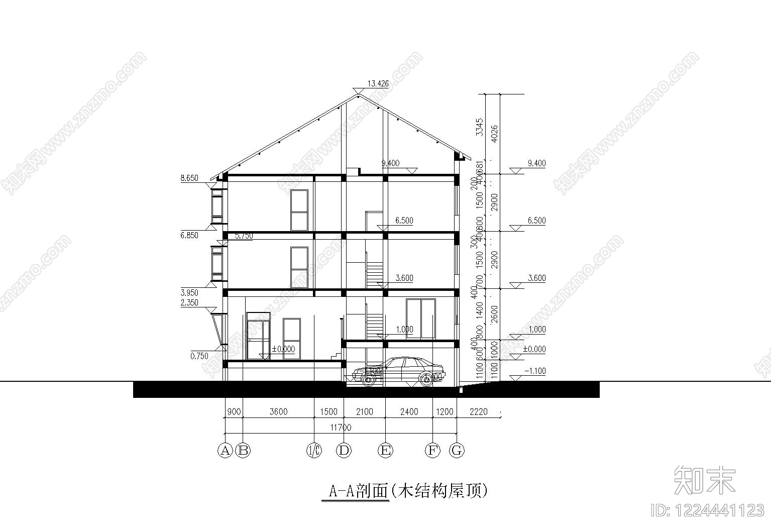 别墅建筑cad施工图下载【ID:1224441123】
