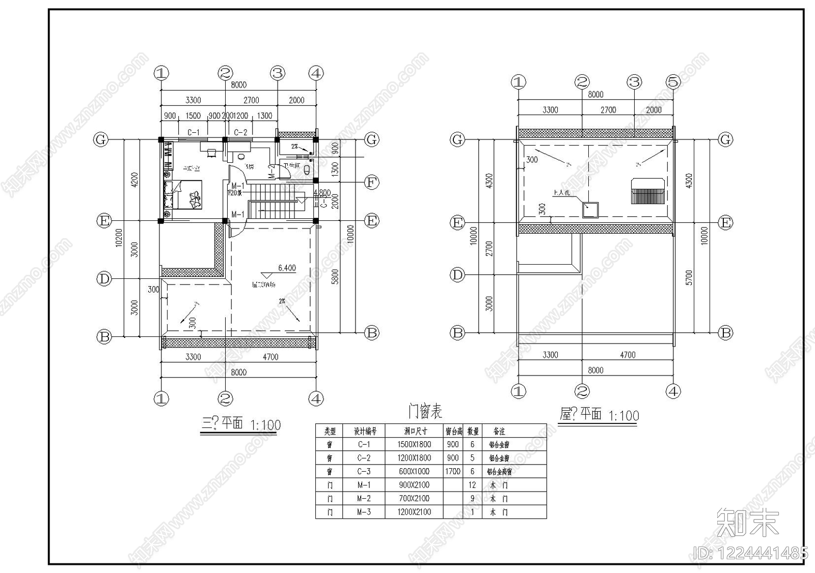 别墅建筑cad施工图下载【ID:1224441485】