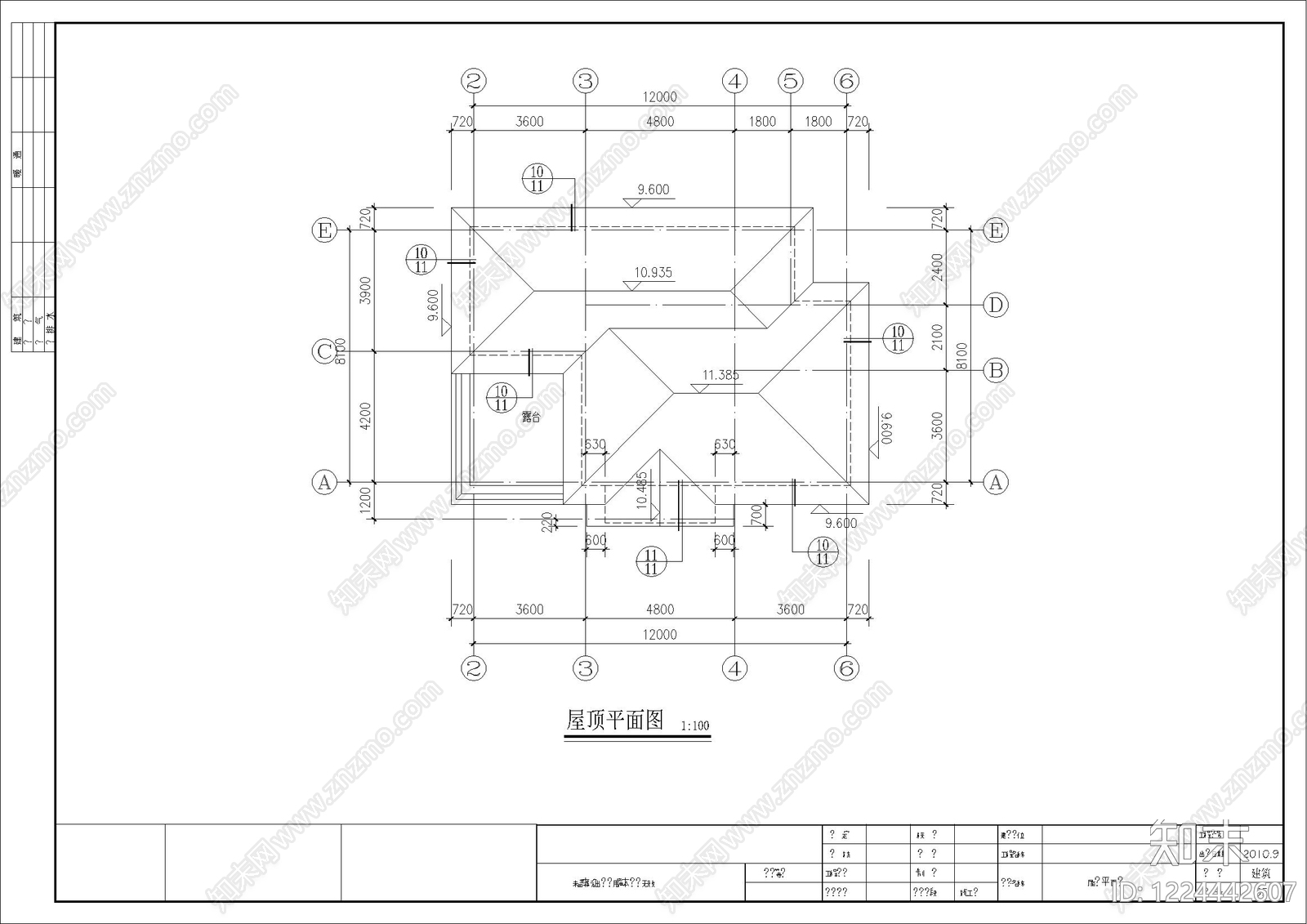 别墅建筑cad施工图下载【ID:1224442607】