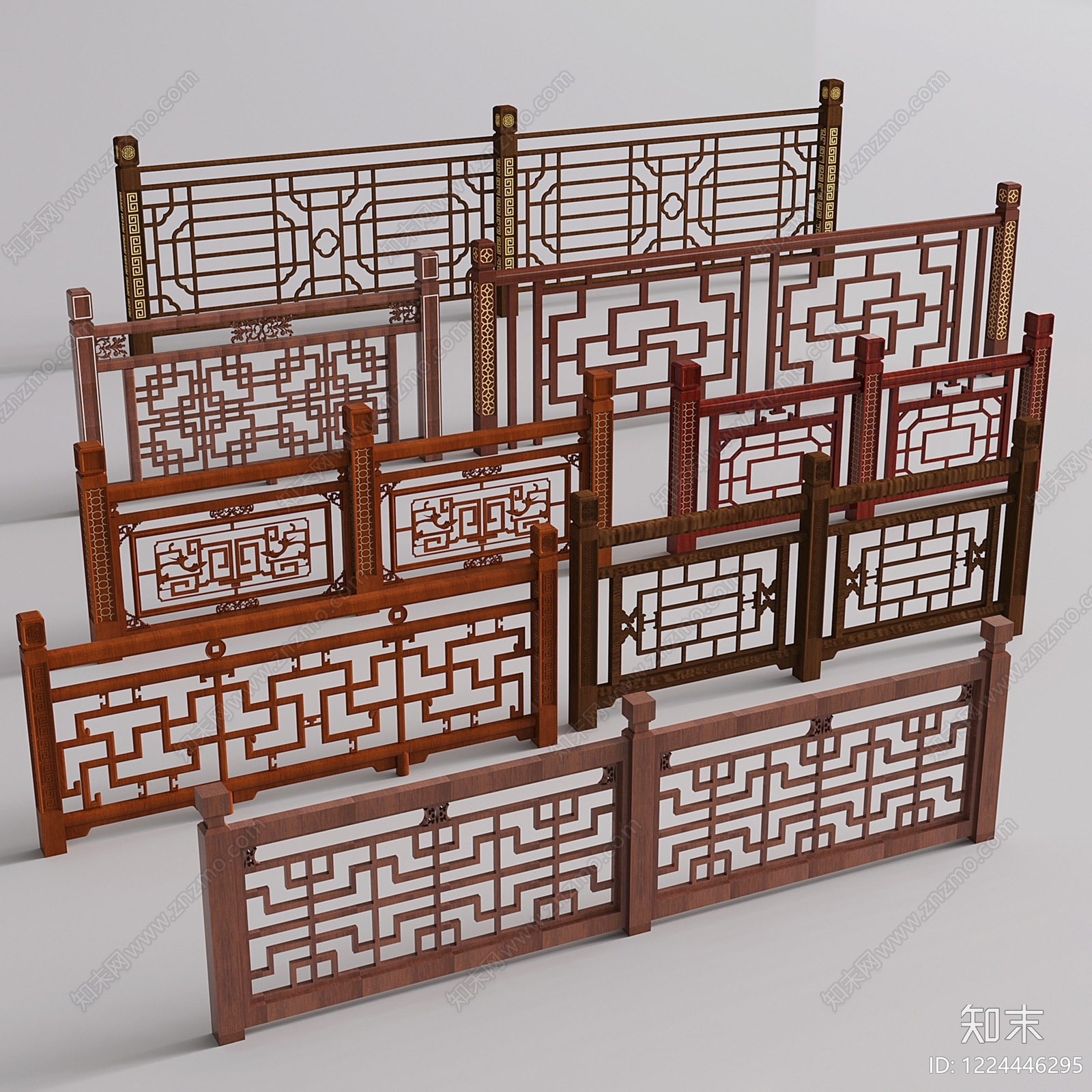 中式围栏护栏SU模型下载【ID:1224446295】
