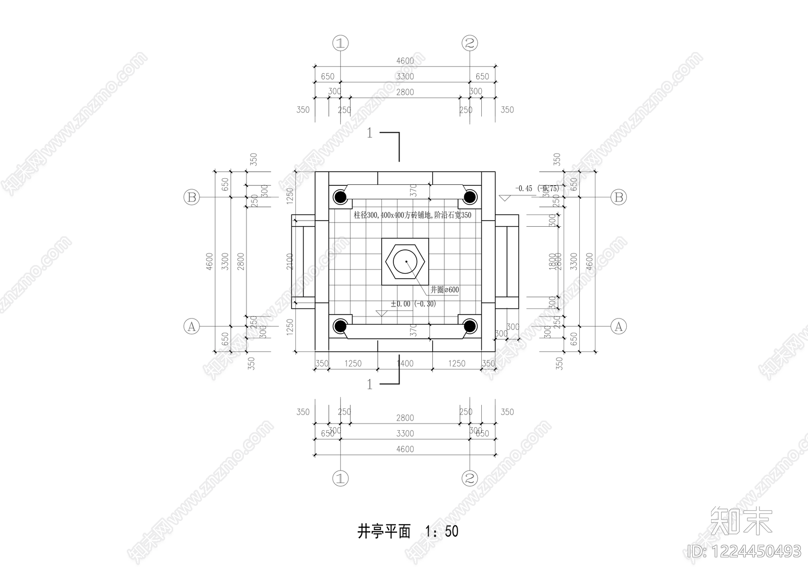 仿古建筑cad施工图下载【ID:1224450493】