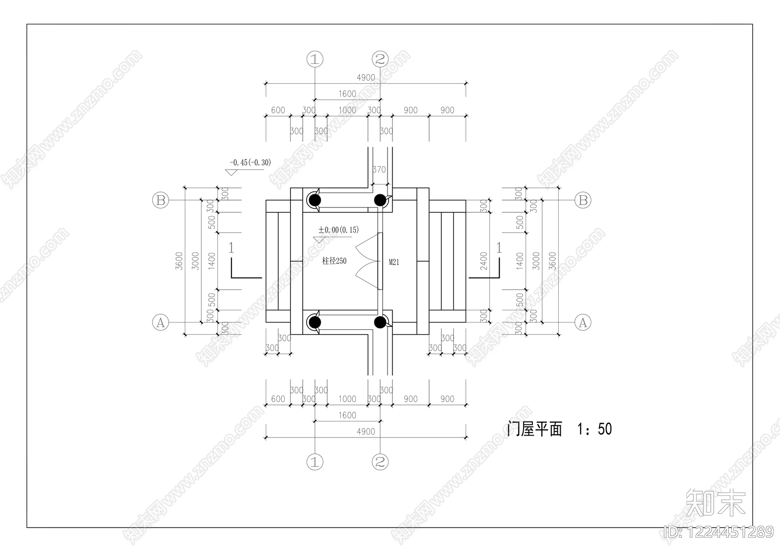 仿古建筑cad施工图下载【ID:1224451289】