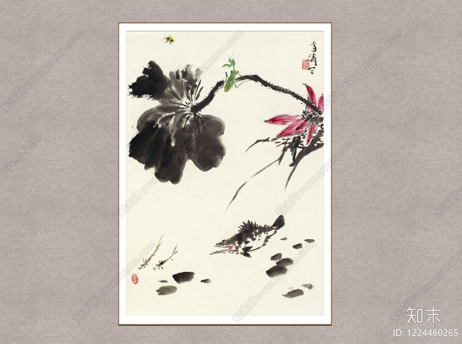 中式挂画SU模型下载【ID:1224460265】