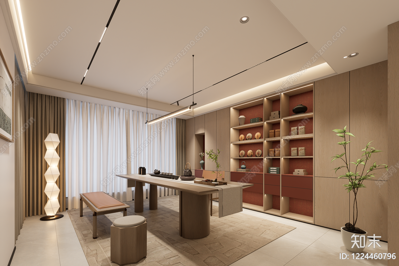 别墅餐厅SU模型下载【ID:1224460796】