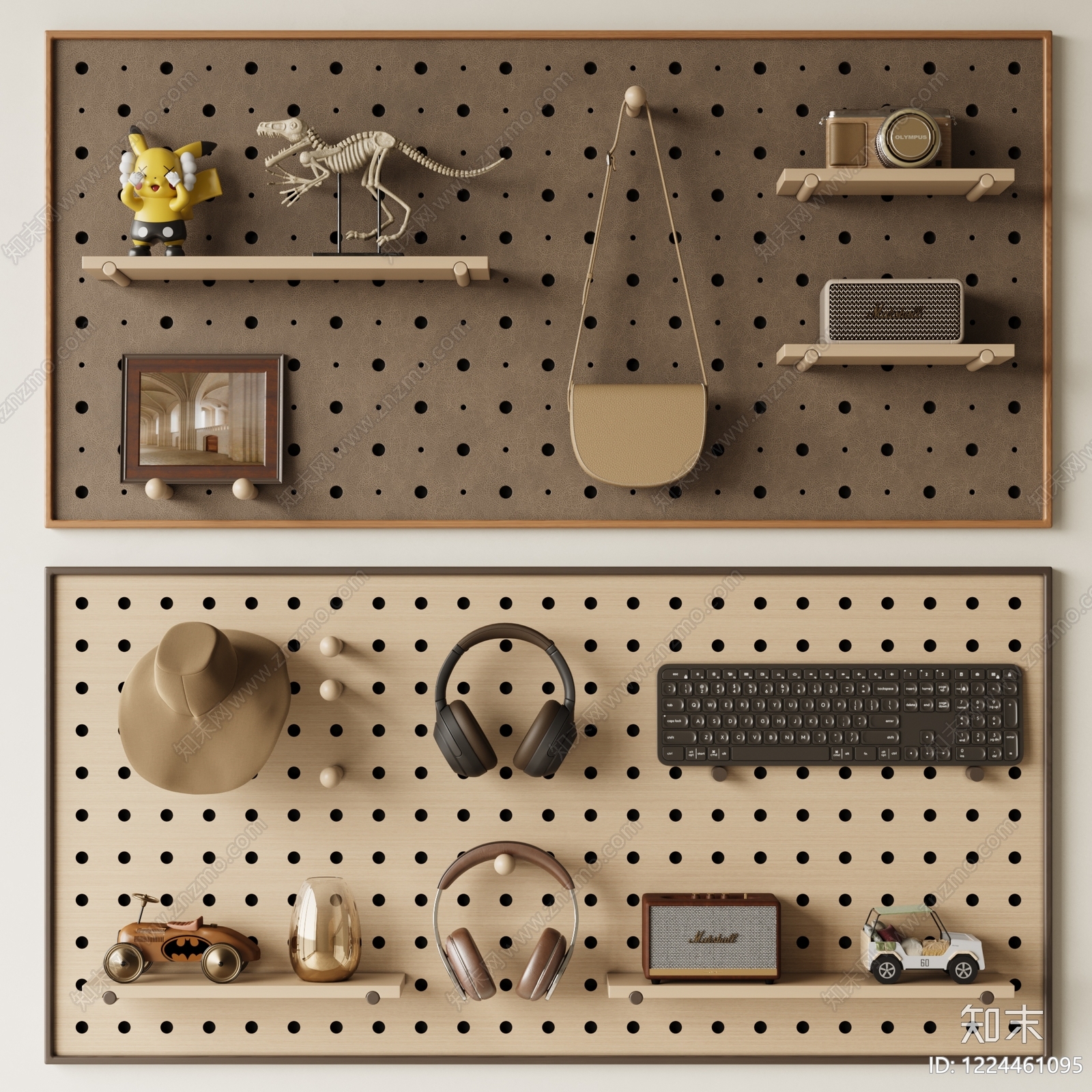 原木风展示墙3D模型下载【ID:1224461095】