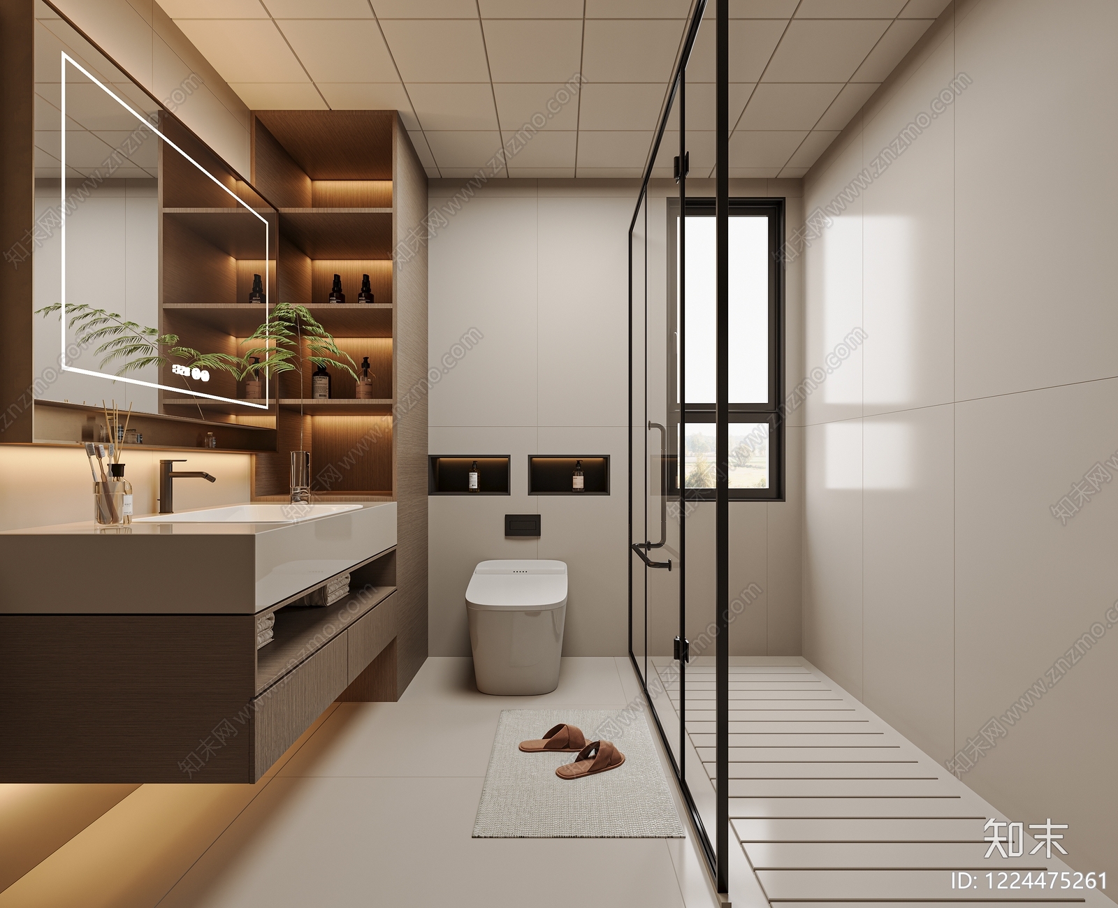 极简卫生间3D模型下载【ID:1224475261】