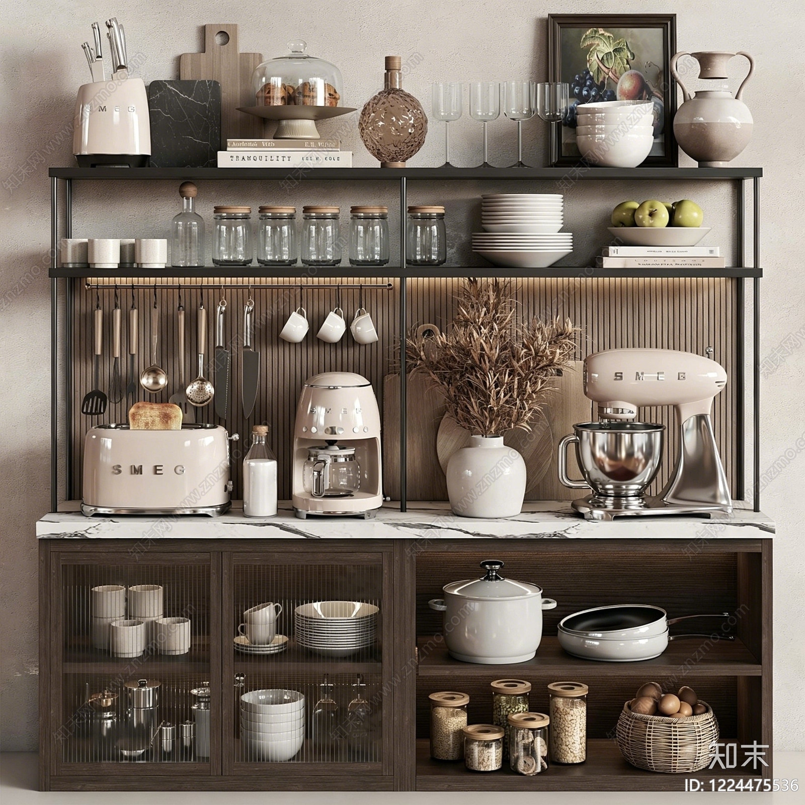 奶油风厨具3D模型下载【ID:1224475536】