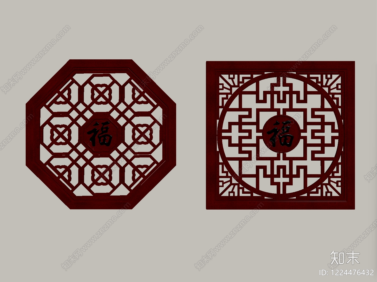 中式其他窗SU模型下载【ID:1224476432】