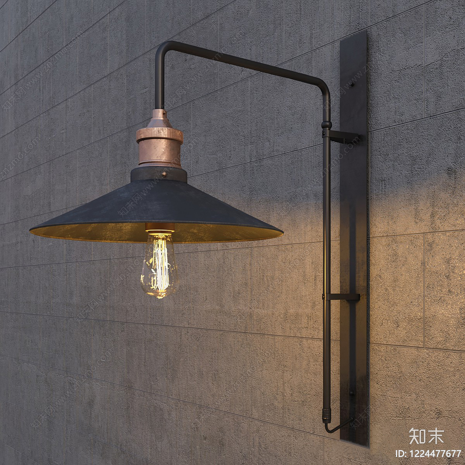 复古工业风壁灯SU模型下载【ID:1224477677】