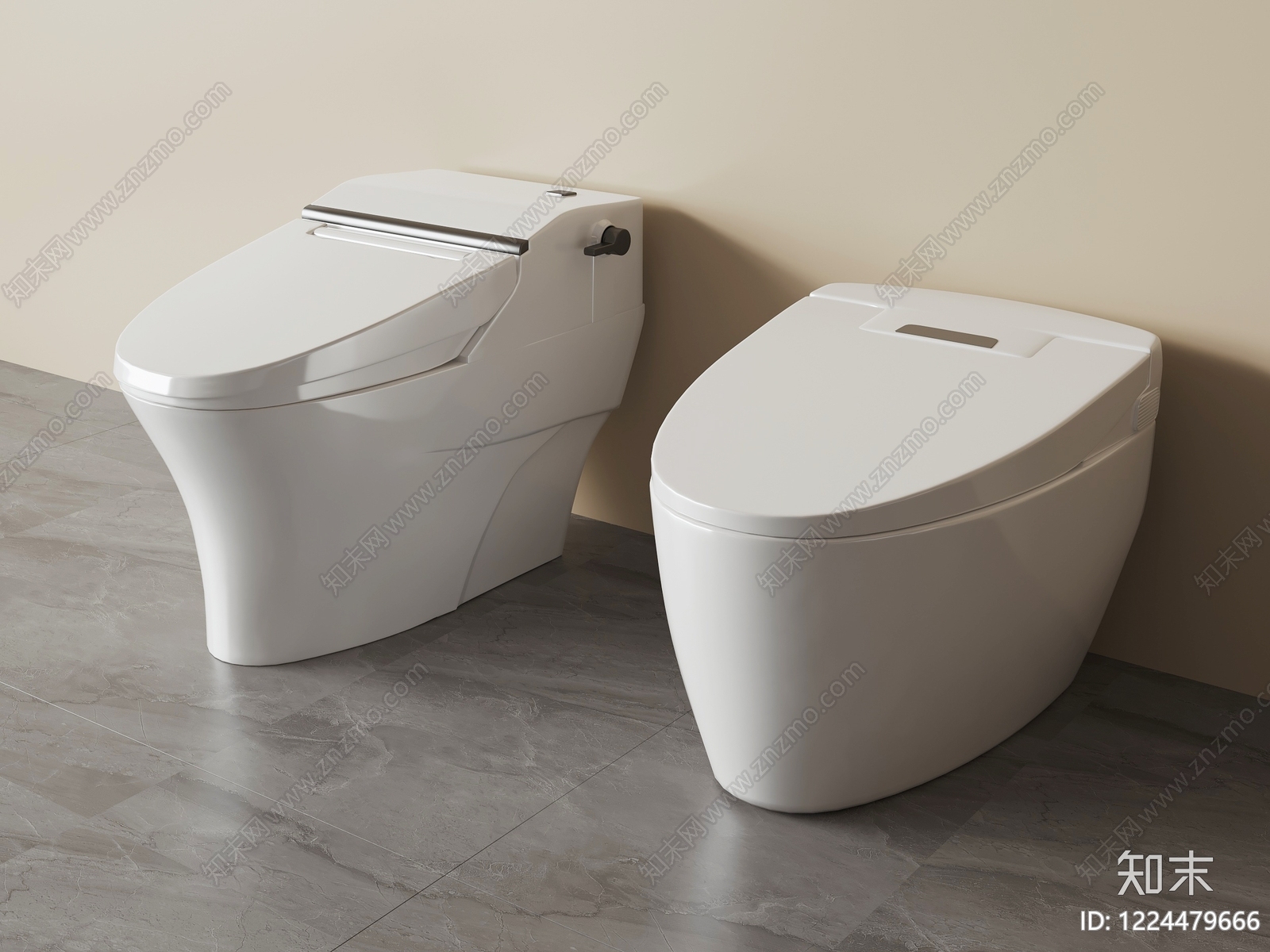 极简马桶3D模型下载【ID:1224479666】