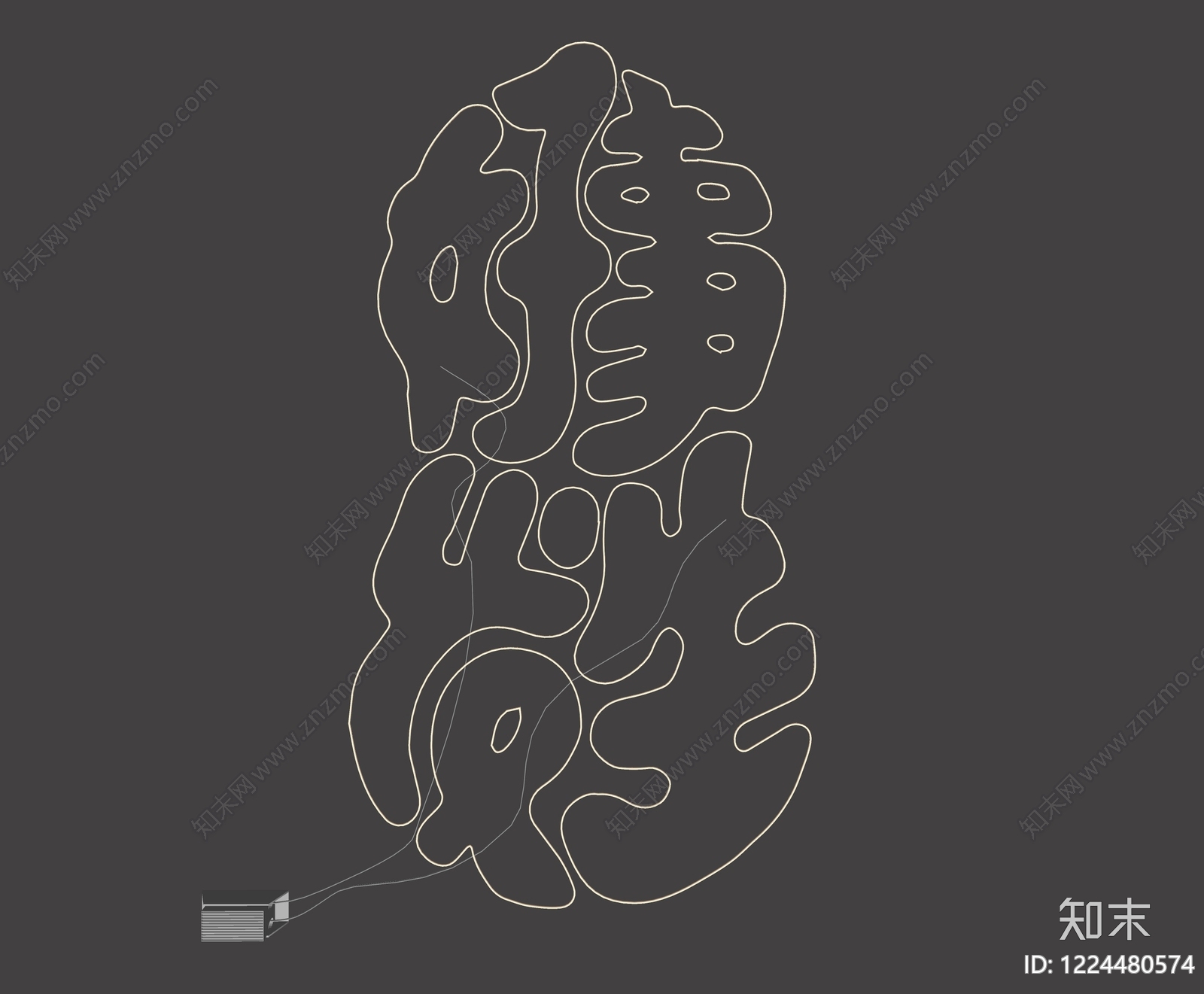 极简霓虹灯SU模型下载【ID:1224480574】