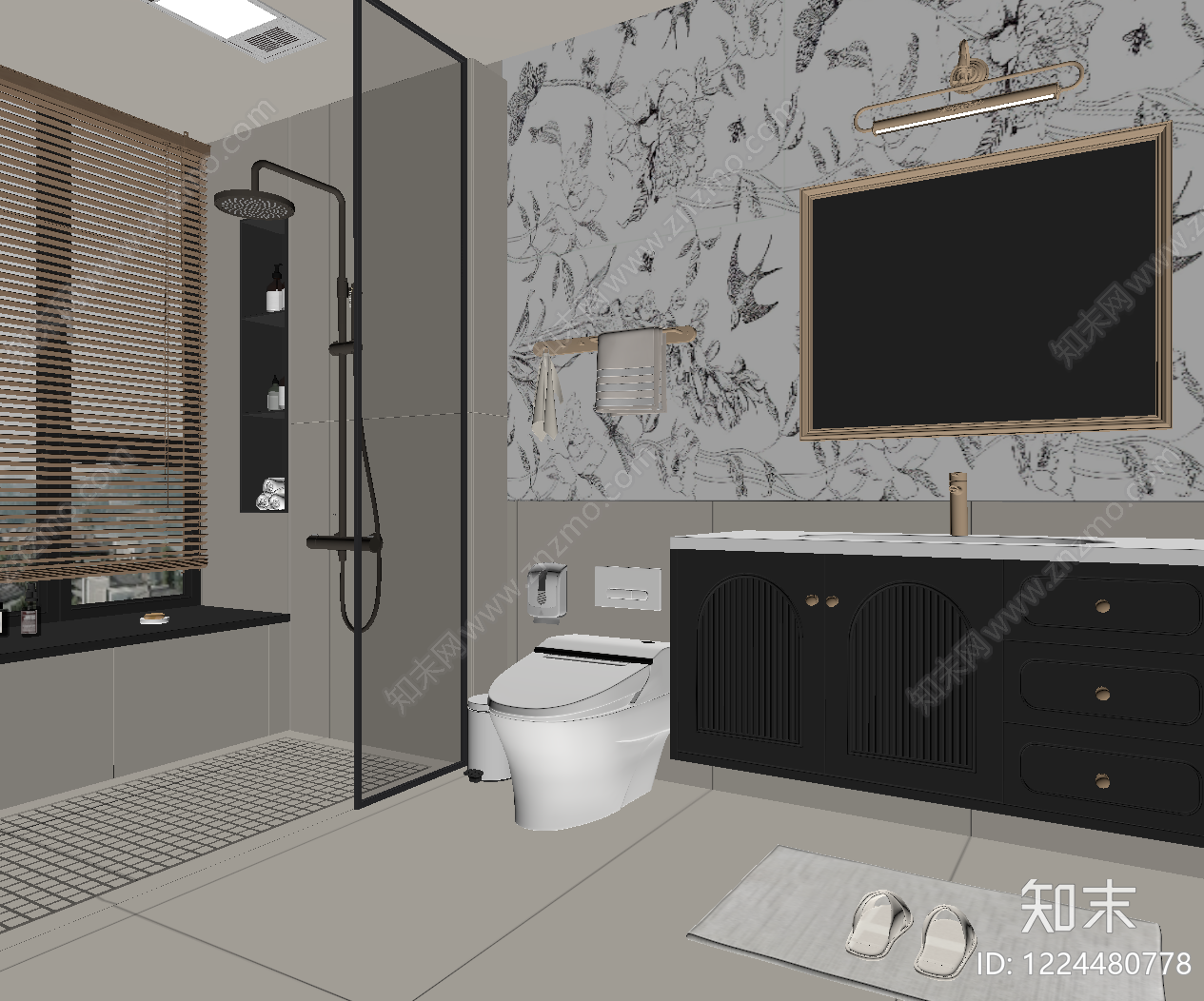 轻奢卫生间SU模型下载【ID:1224480778】