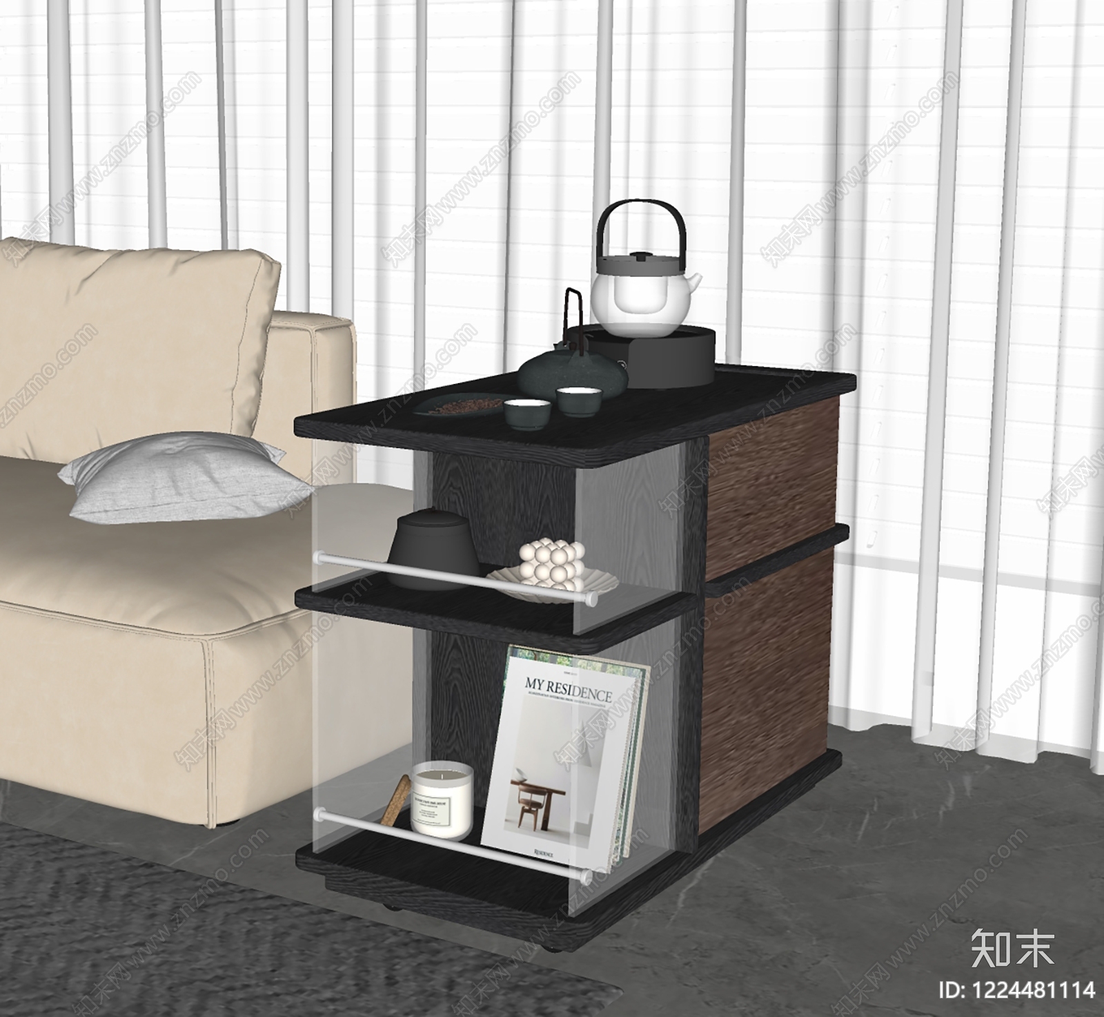 现代简约边几SU模型下载【ID:1224481114】