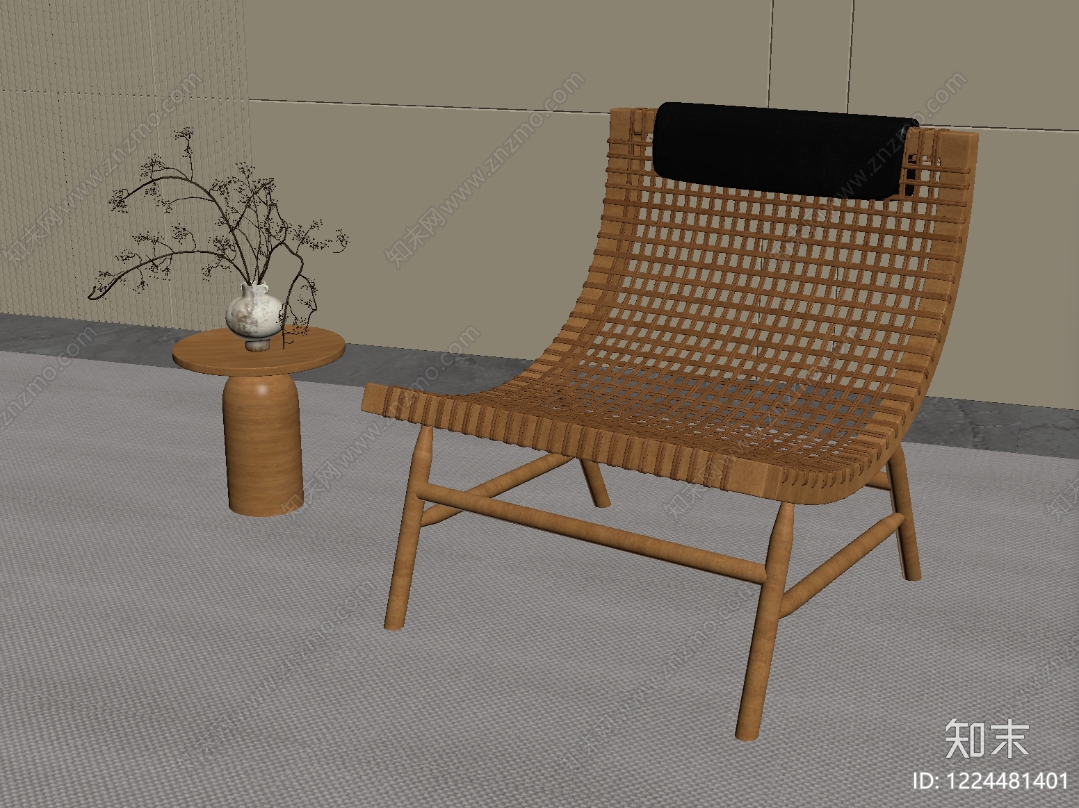 中古风休闲椅SU模型下载【ID:1224481401】