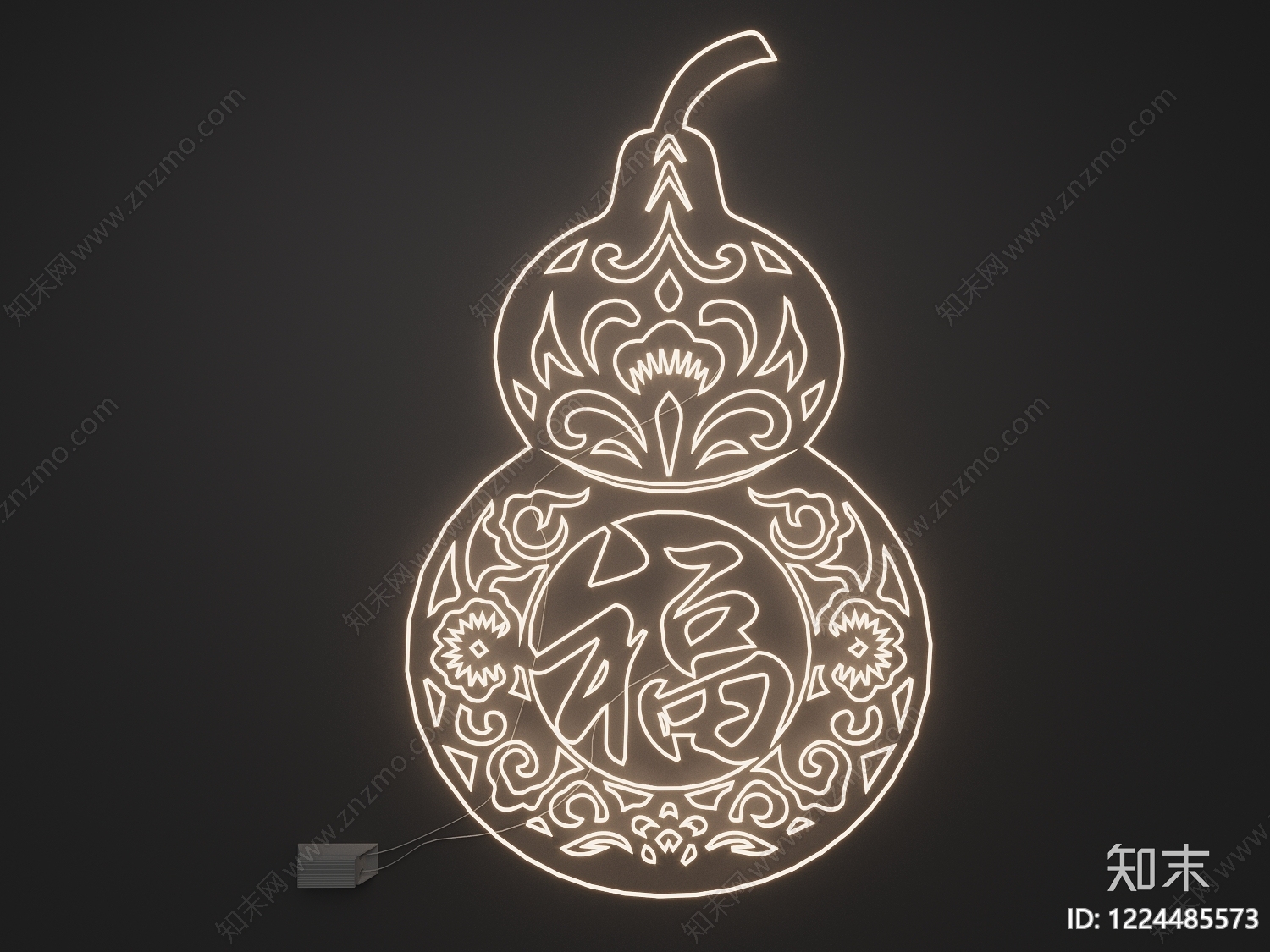 中式霓虹灯SU模型下载【ID:1224485573】