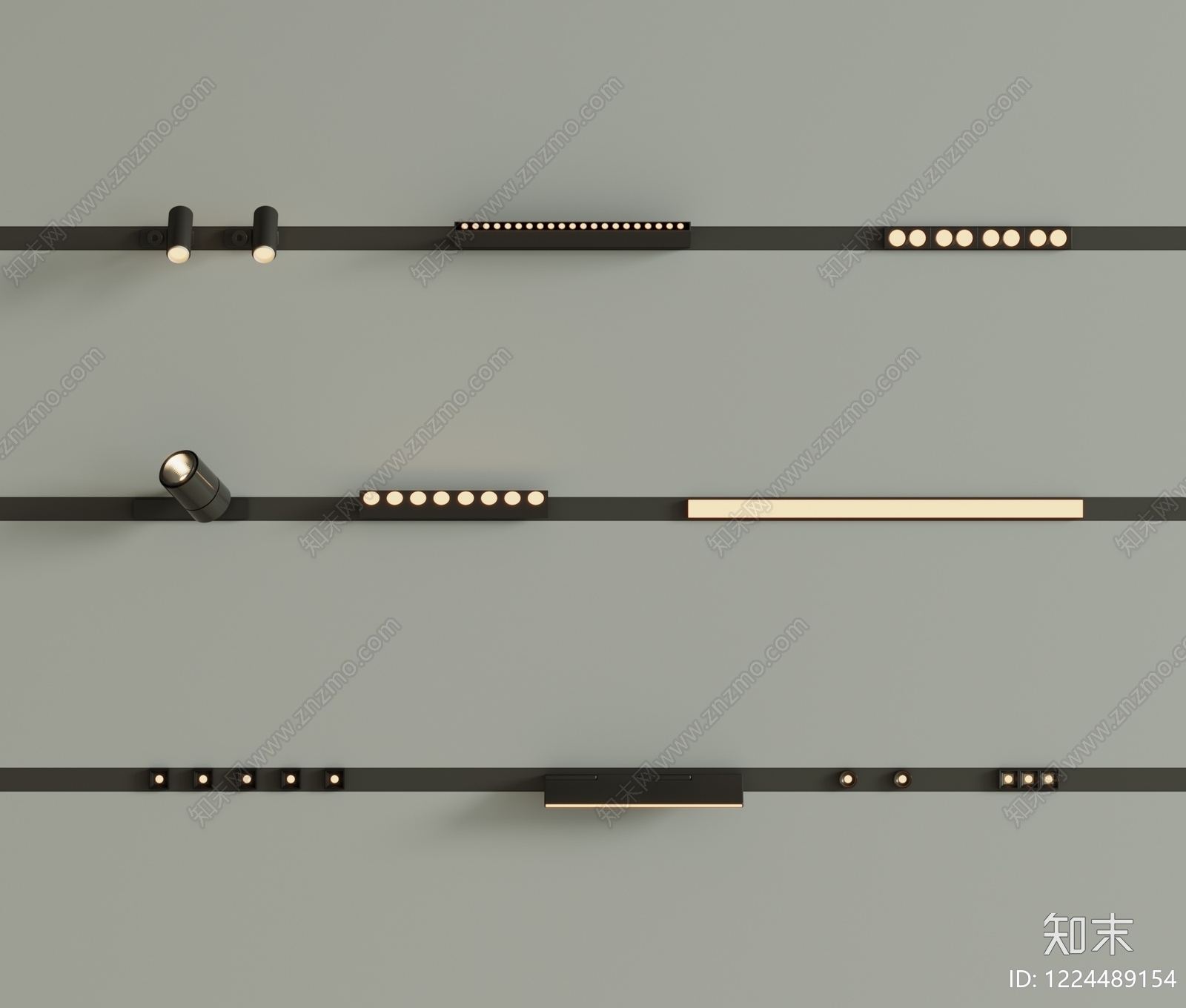 极简筒灯射灯SU模型下载【ID:1224489154】