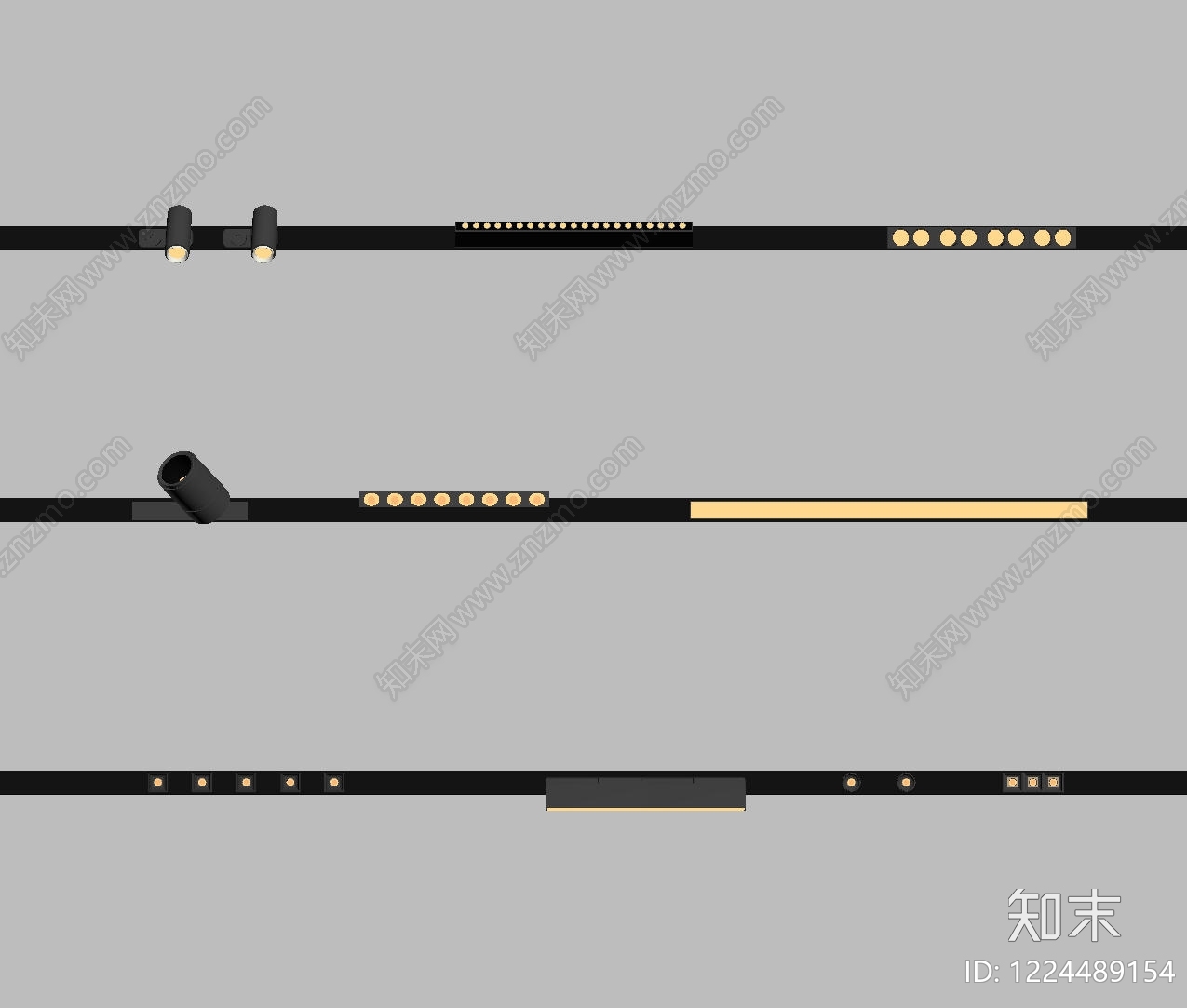 极简筒灯射灯SU模型下载【ID:1224489154】