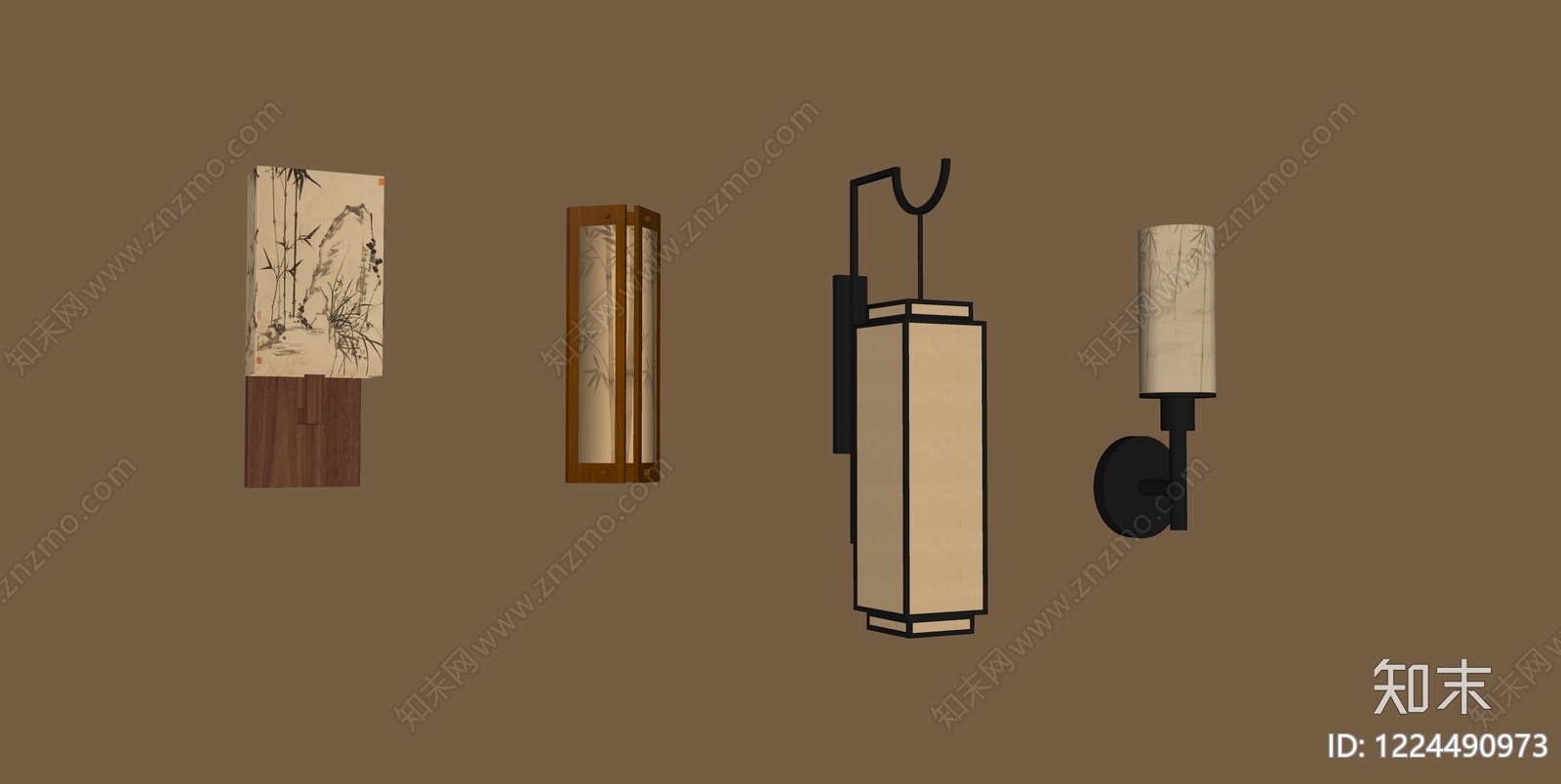 新中式灯具组合SU模型下载【ID:1224490973】