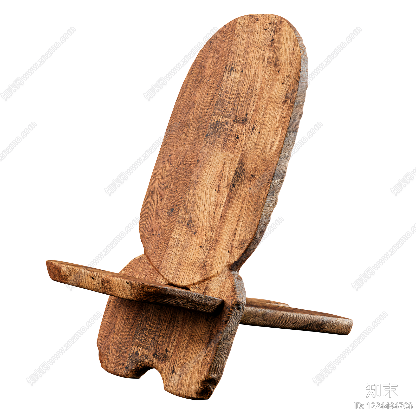 侘寂休闲椅SU模型下载【ID:1224494708】