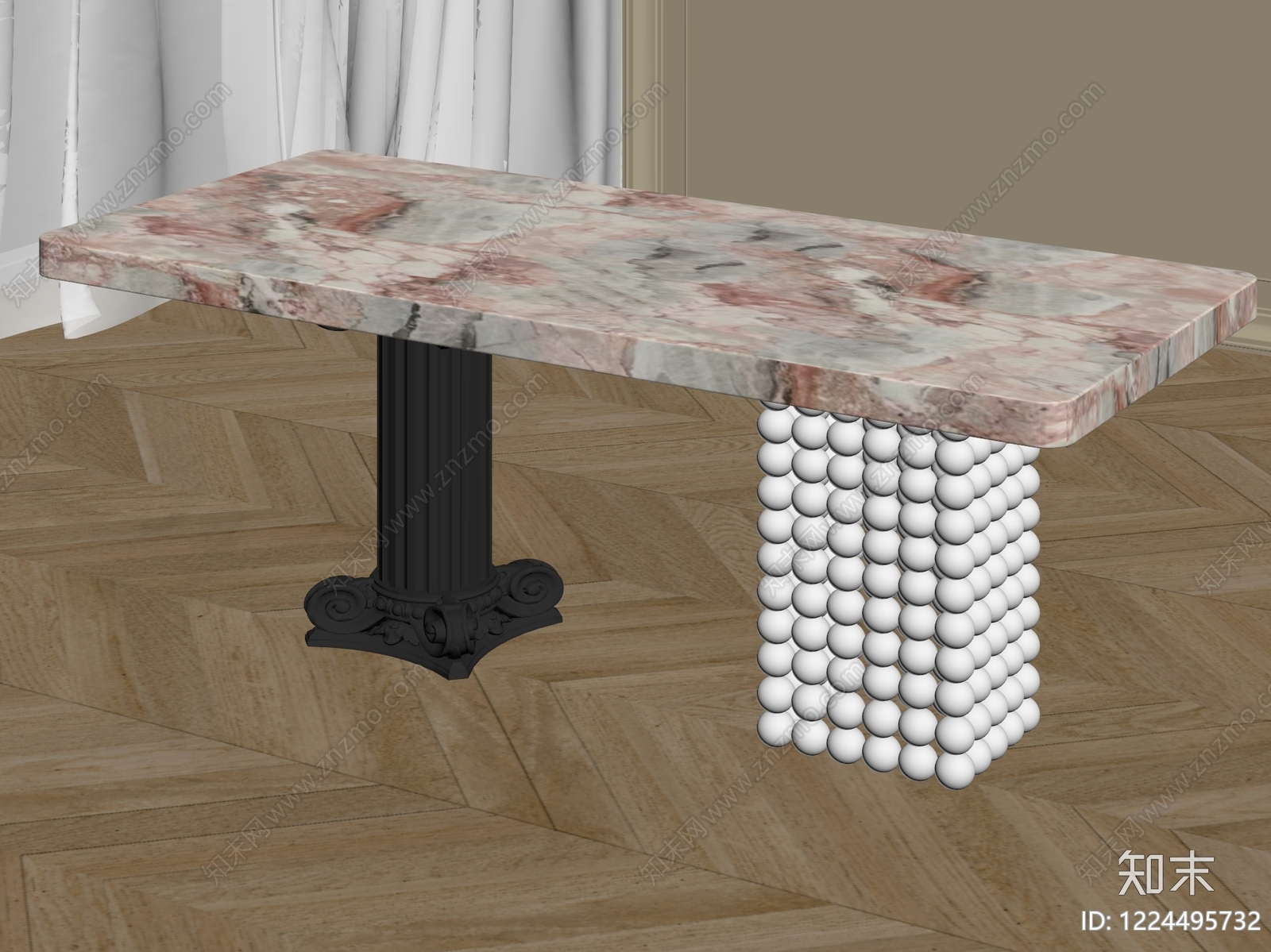 轻奢餐桌3D模型下载【ID:1224495732】