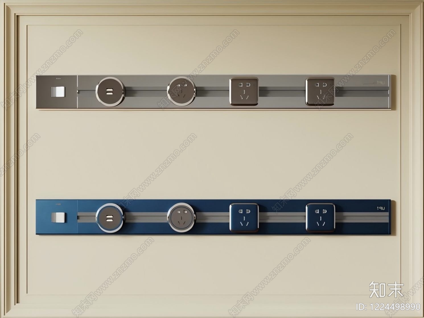 现代简约开关插座SU模型草图