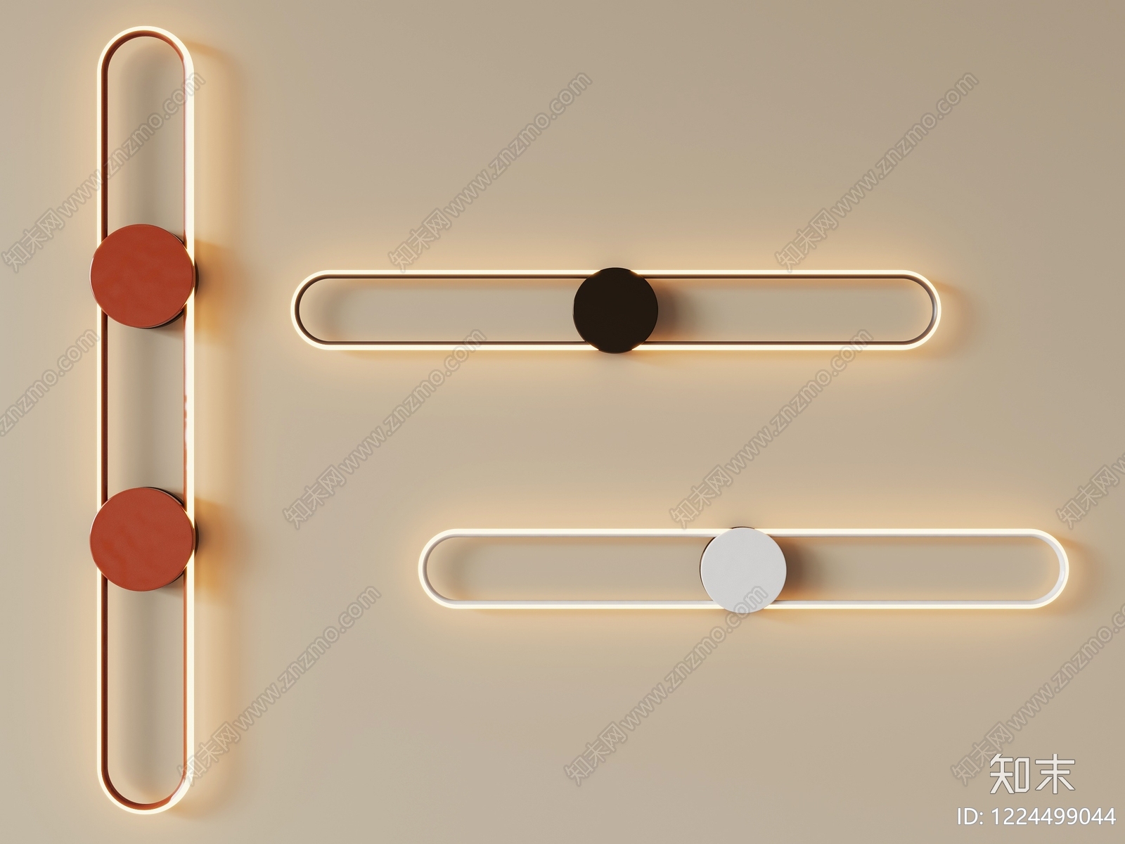 极简灯具组合3D模型下载【ID:1224499044】
