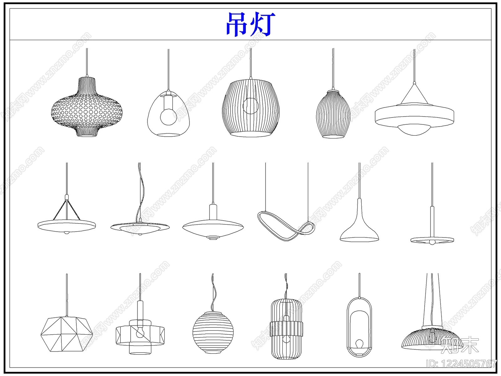 灯具图库cad施工图下载【ID:1224505767】