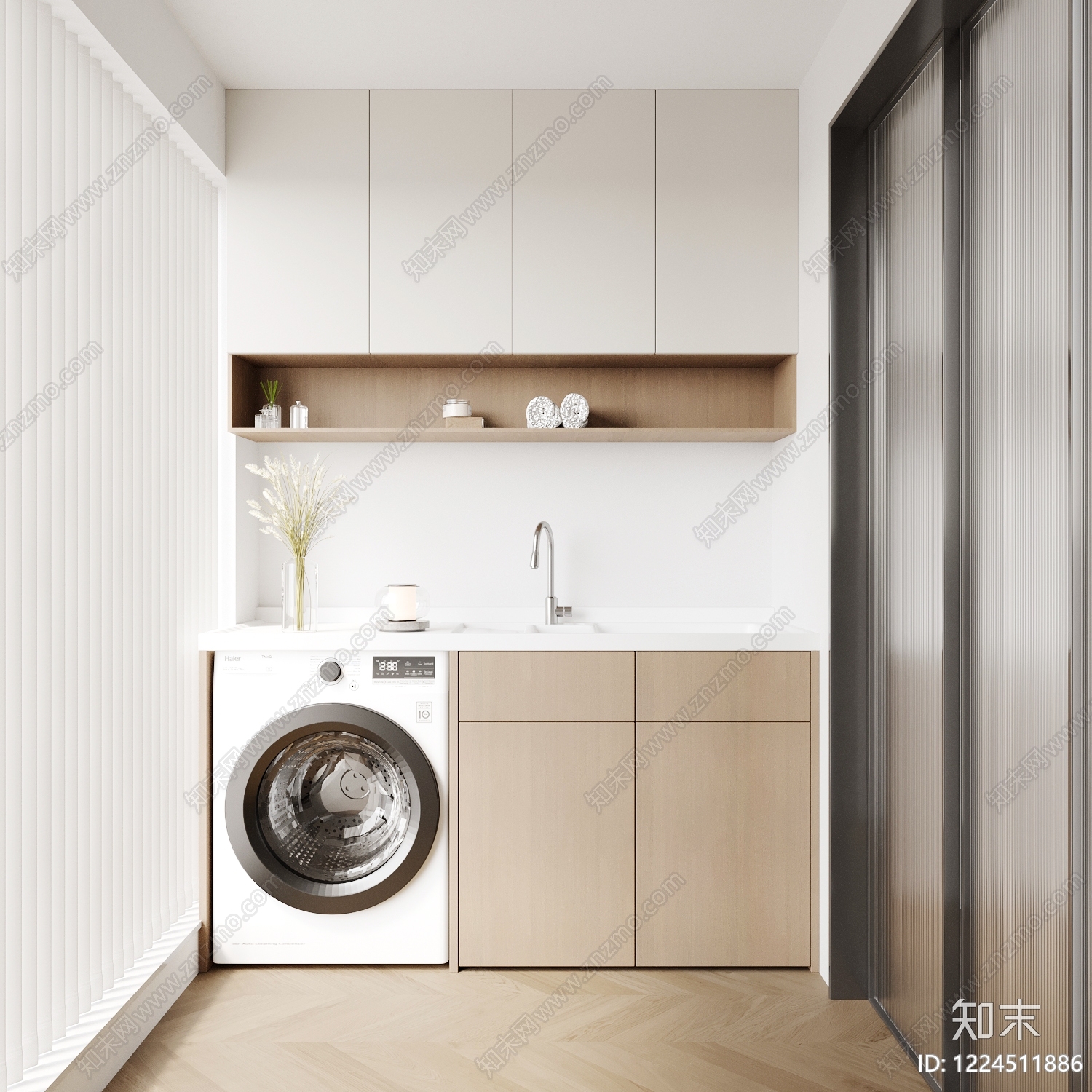 原木风阳台3D模型下载【ID:1224511886】