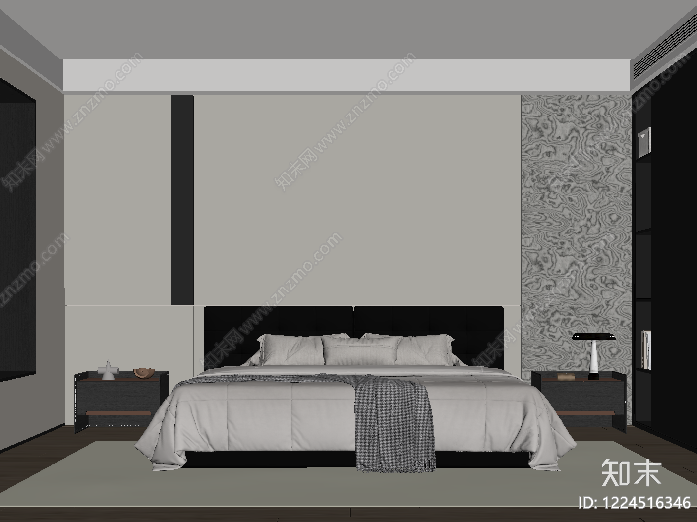 意式极简家居卧室SU模型下载【ID:1224516346】