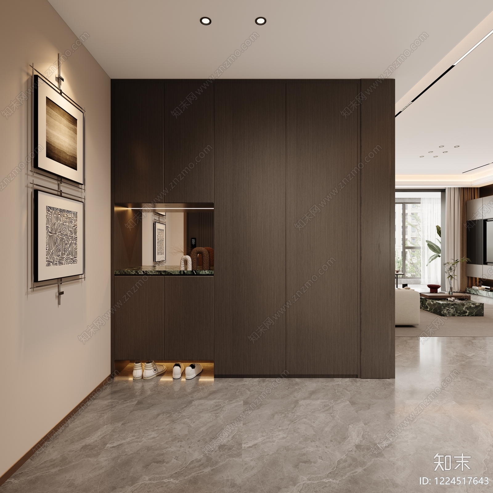 意式极简玄关3D模型下载【ID:1224517643】