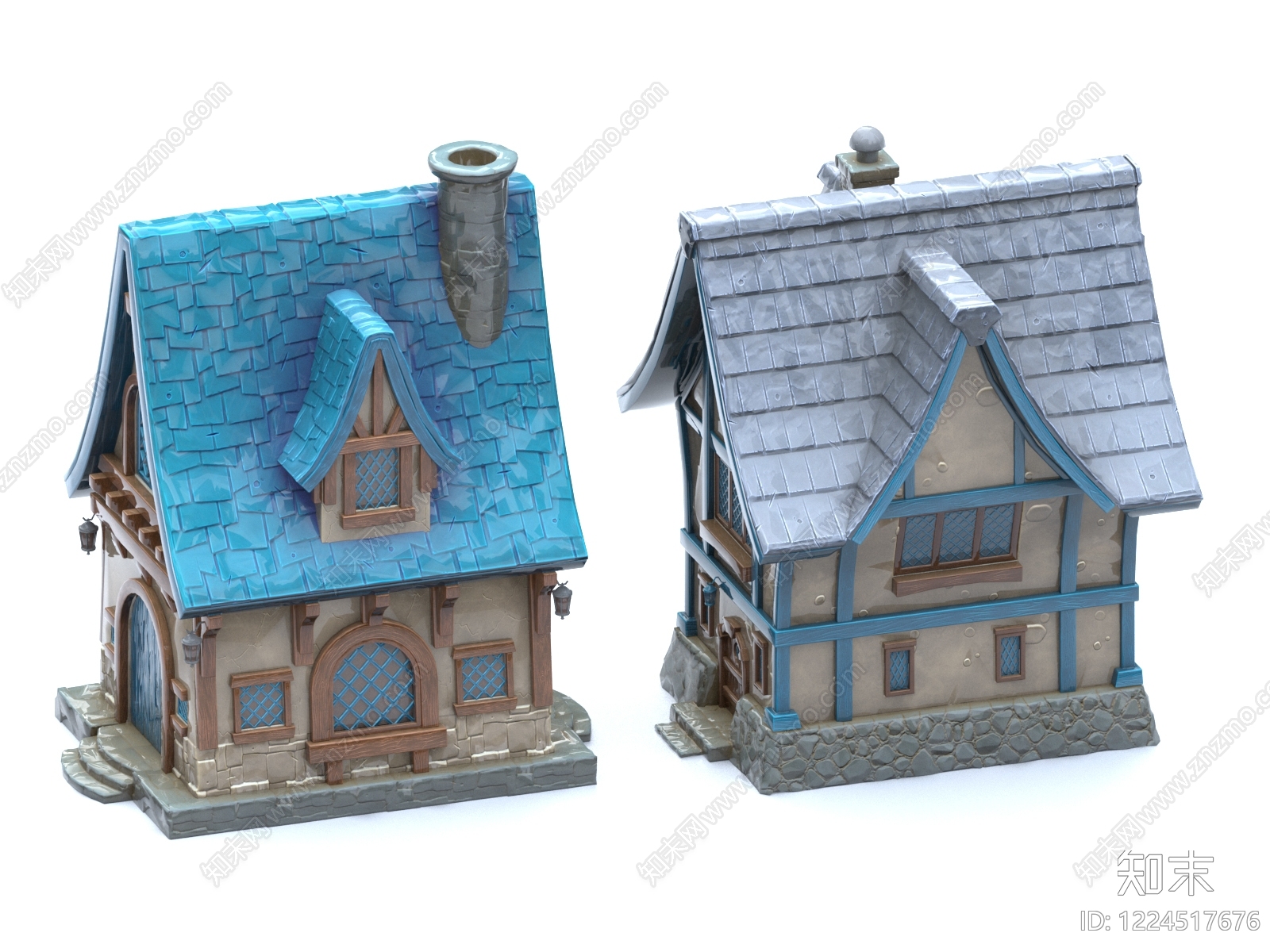 欧式古建艺术风格建筑3D模型下载【ID:1224517676】