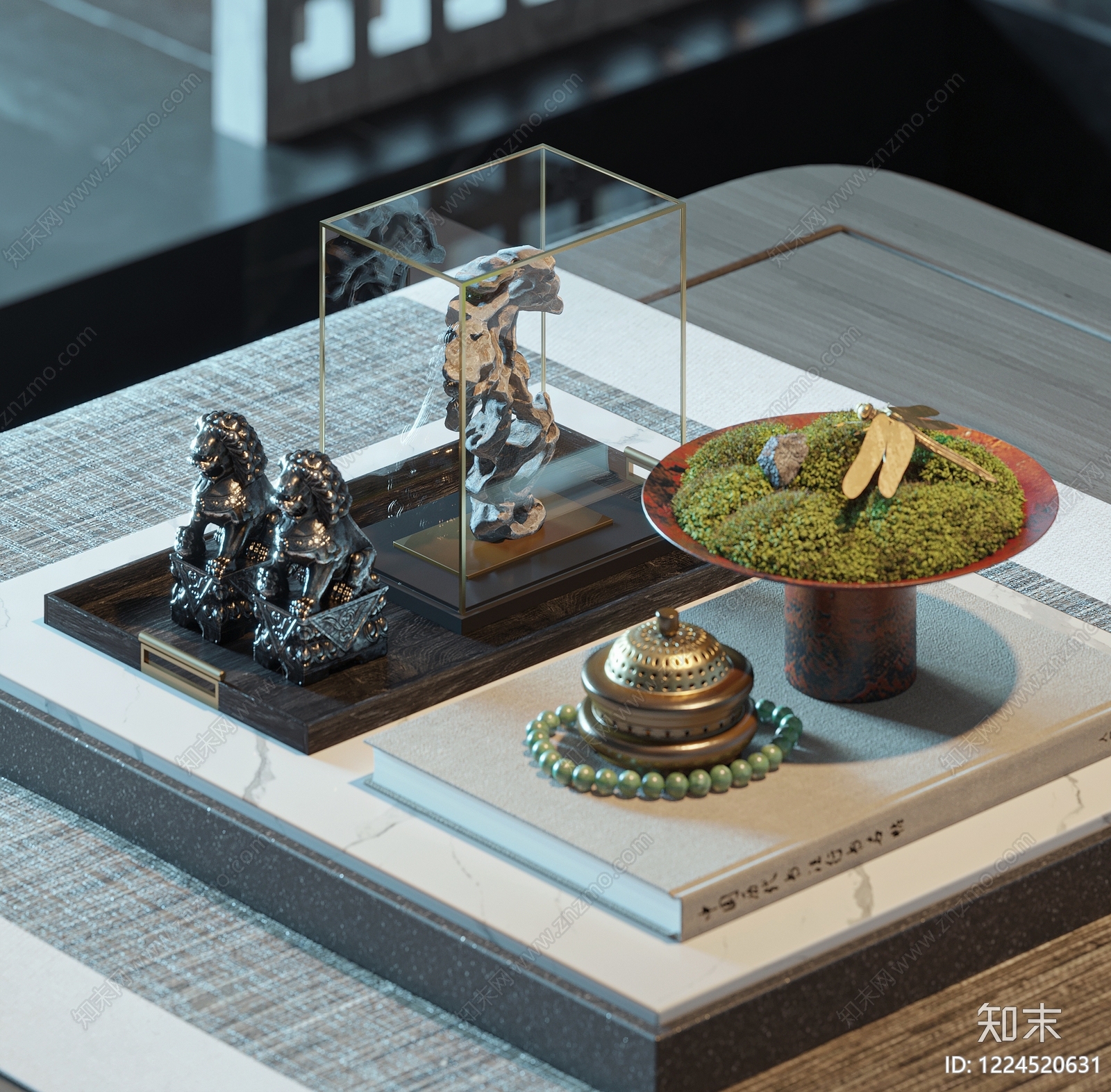 新中式摆件组合3D模型下载【ID:1224520631】