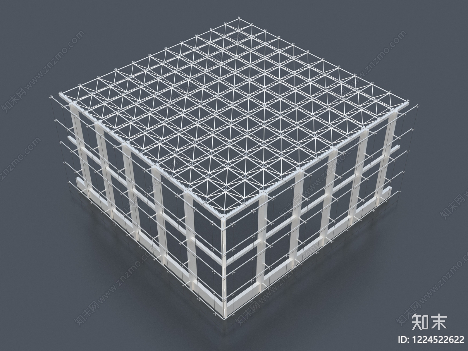 现代主义网架结构3D模型下载【ID:1224522622】