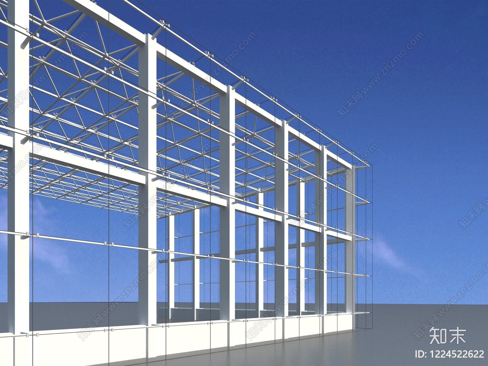 现代主义网架结构3D模型下载【ID:1224522622】