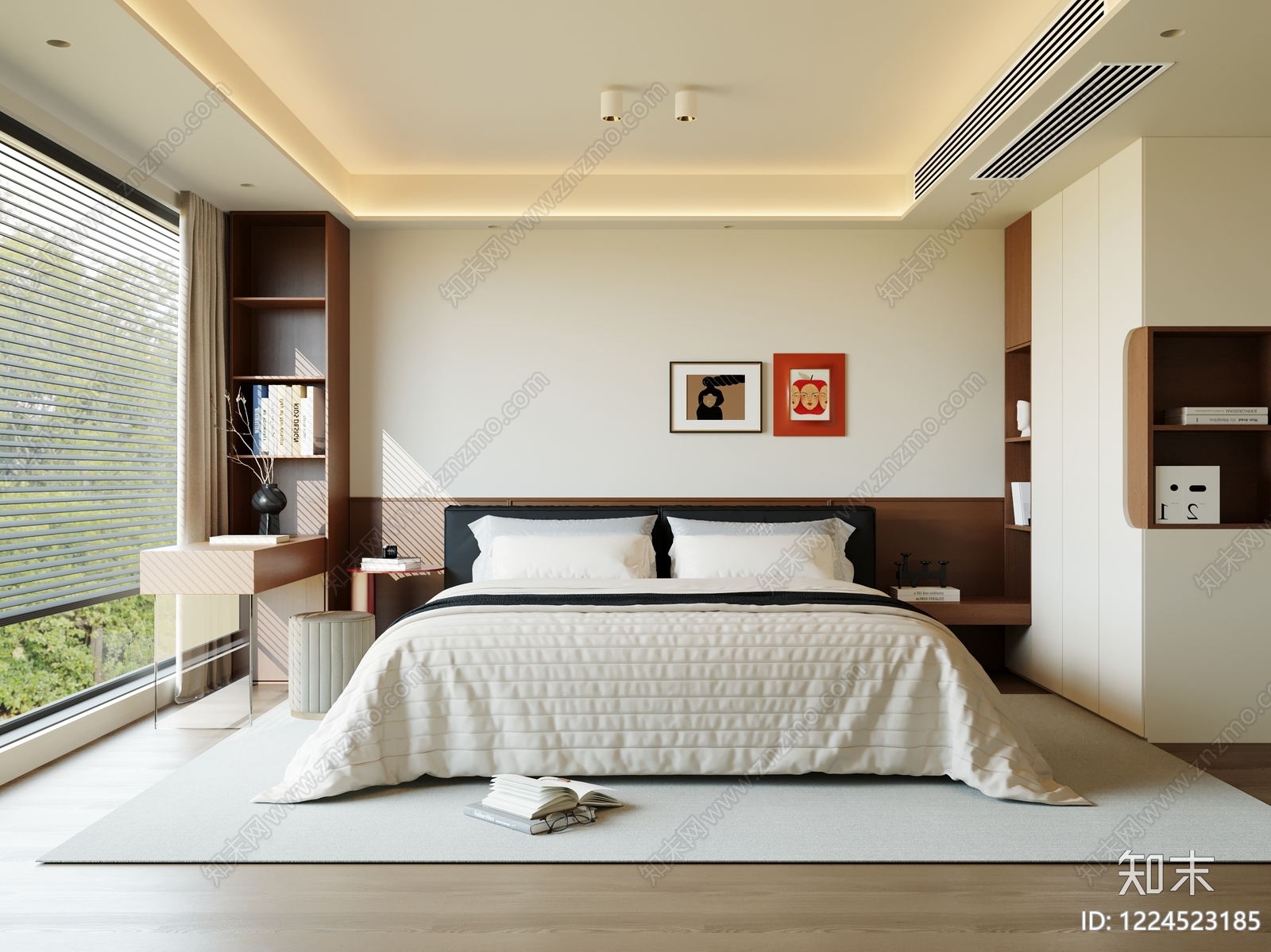 现代简约家居卧室SU模型下载【ID:1224523185】