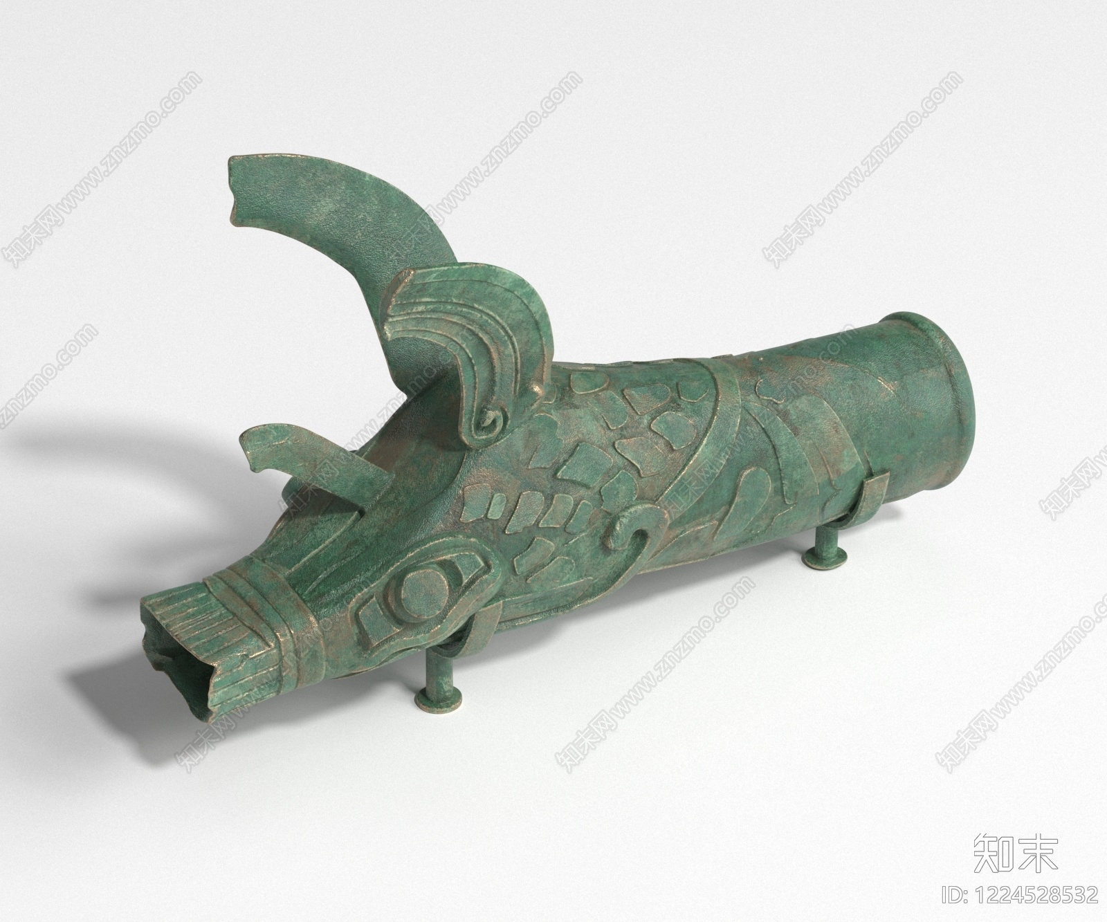 中式雕塑摆件3D模型下载【ID:1224528532】