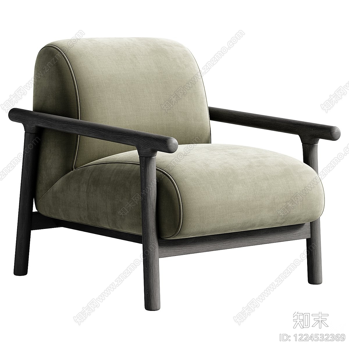 现代单人沙发3D模型下载【ID:1224532369】