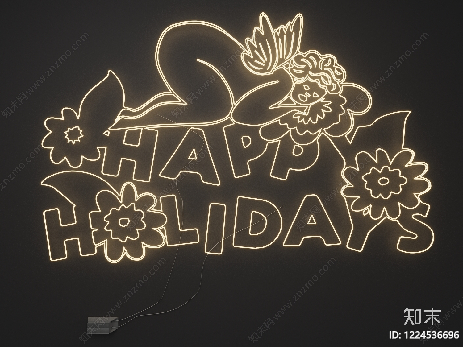 复古霓虹灯3D模型下载【ID:1224536696】