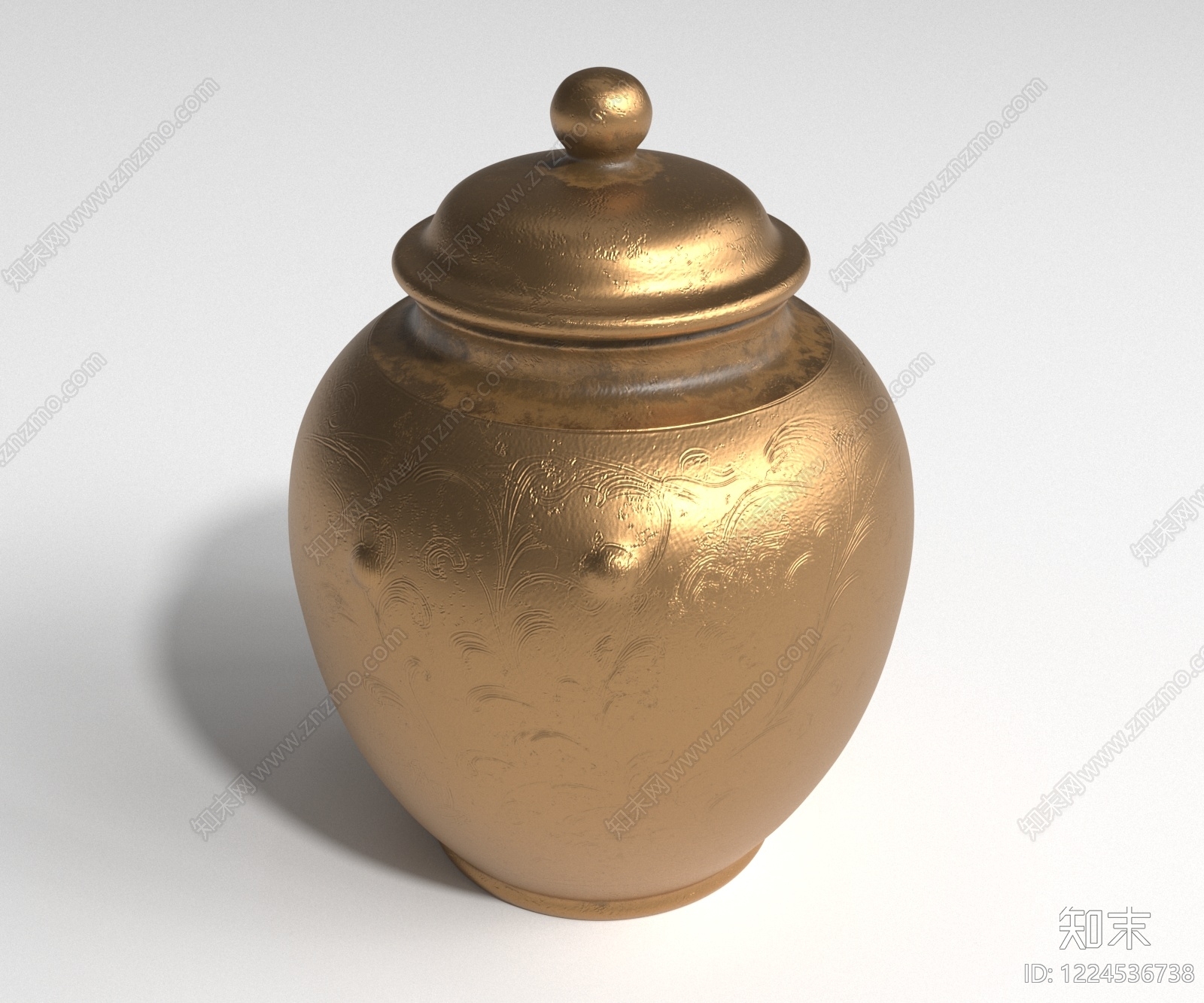 中式罐子3D模型下载【ID:1224536738】