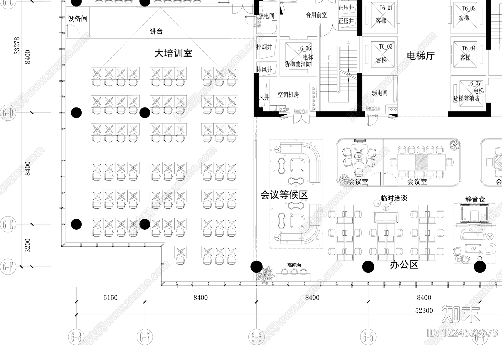 整体办公空间cad施工图下载【ID:1224539673】