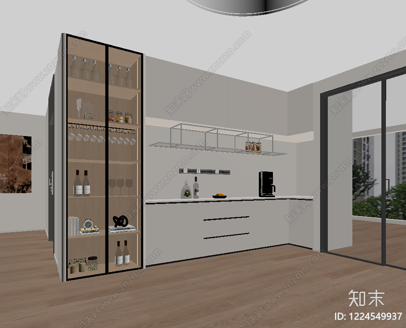 现代简约酒柜3D模型下载【ID:1224549937】