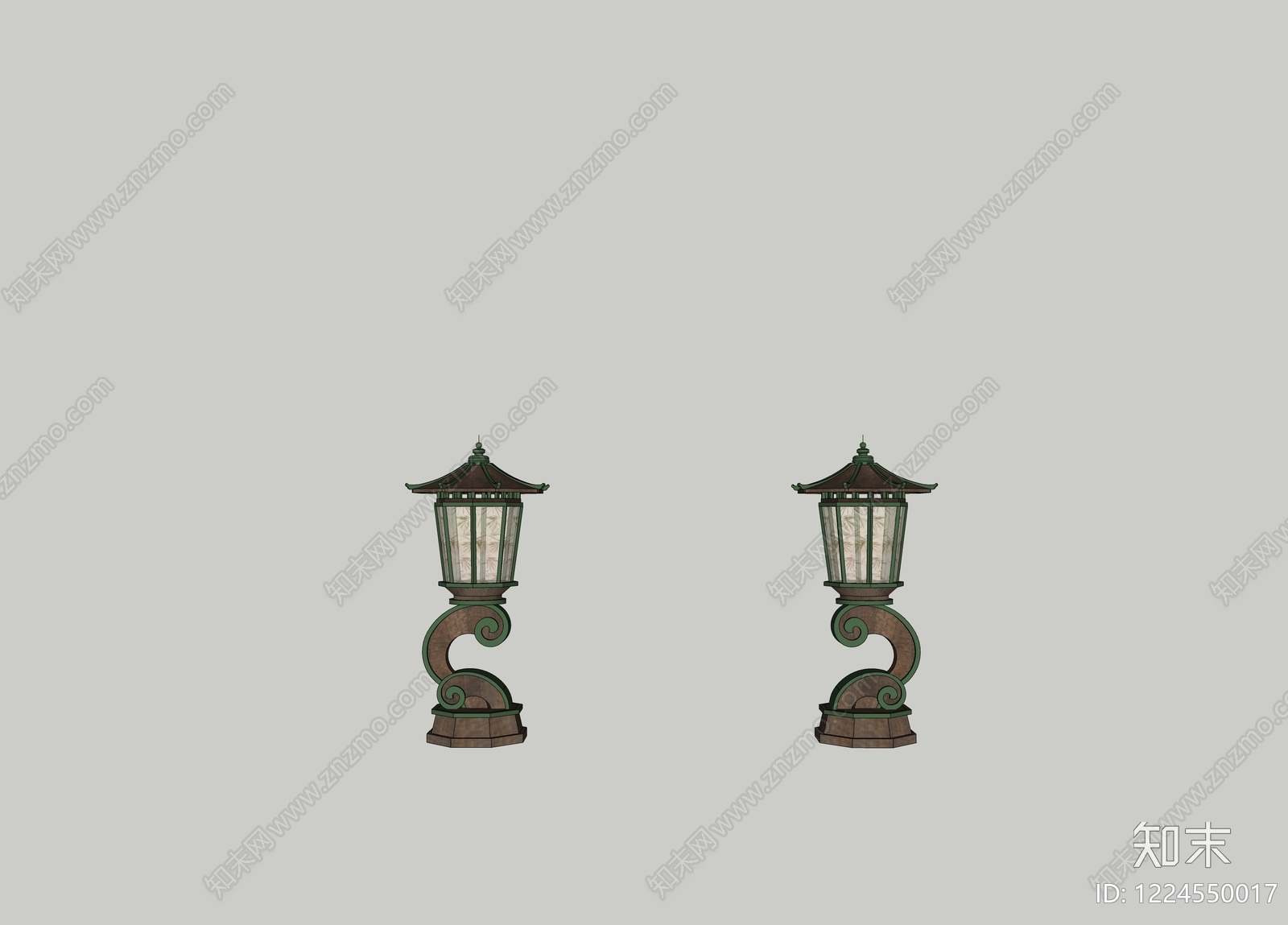 中式景观灯SU模型草图