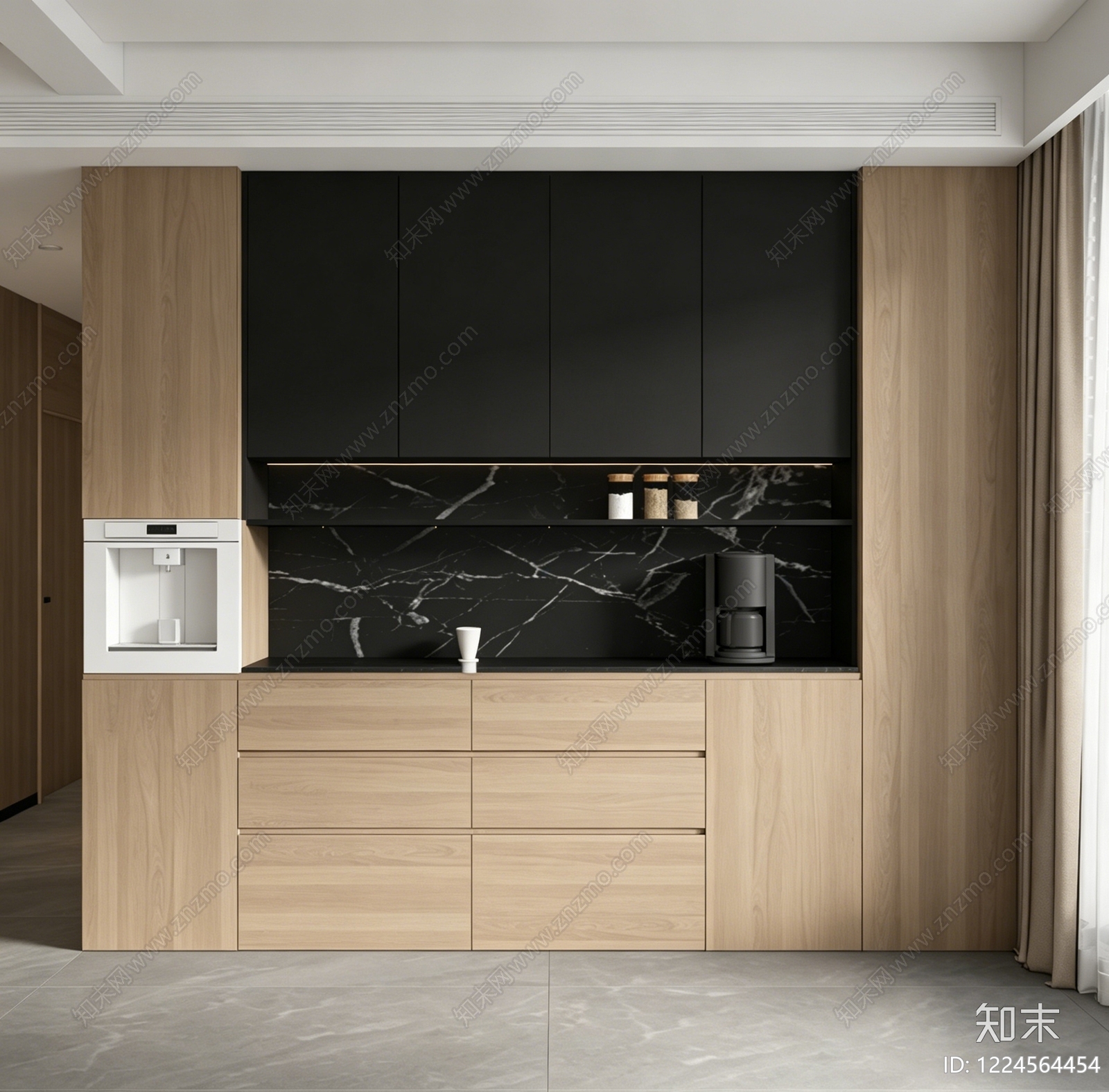 现代简约餐边柜3D模型下载【ID:1224564454】