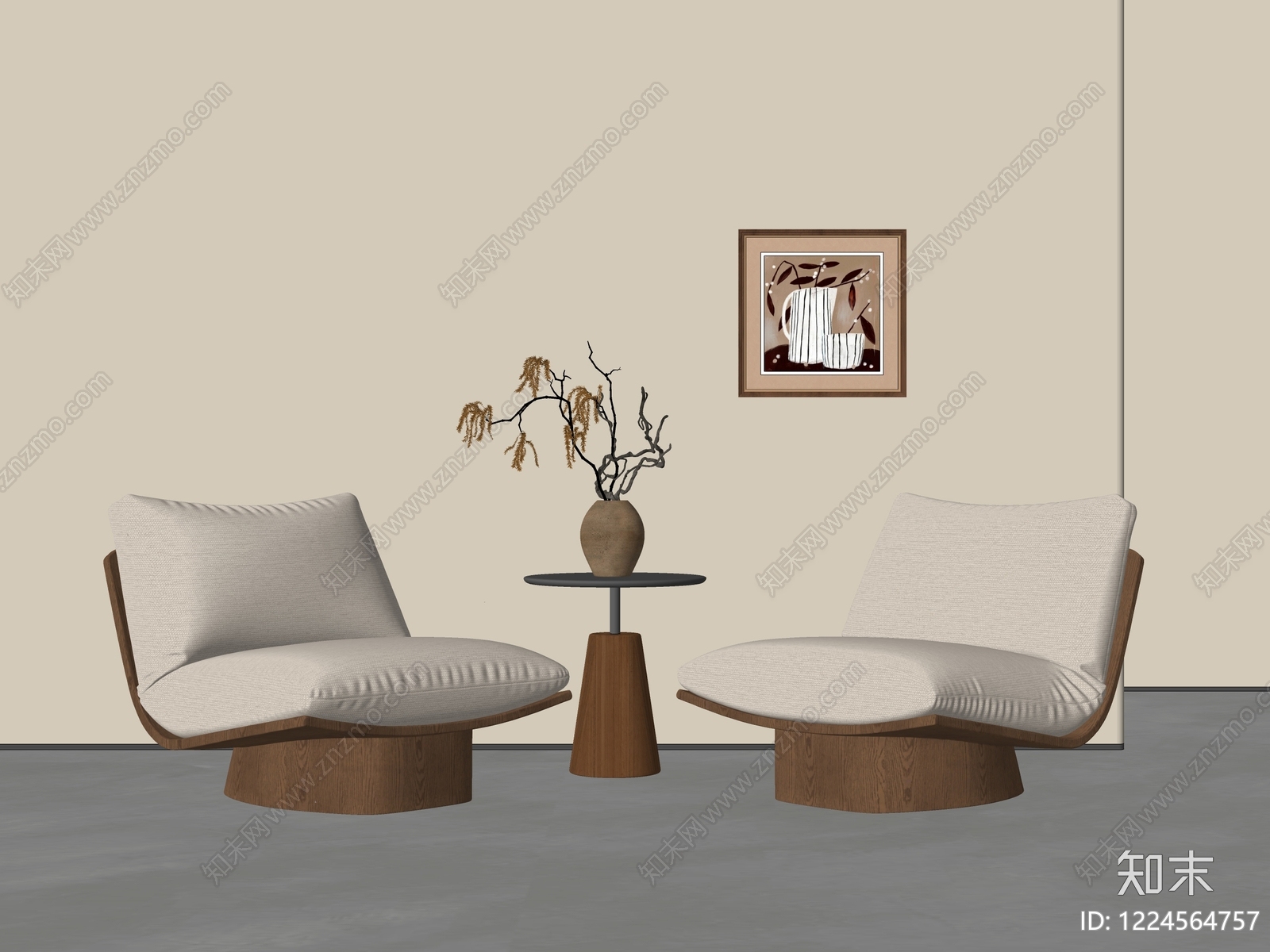 中古休闲椅SU模型下载【ID:1224564757】