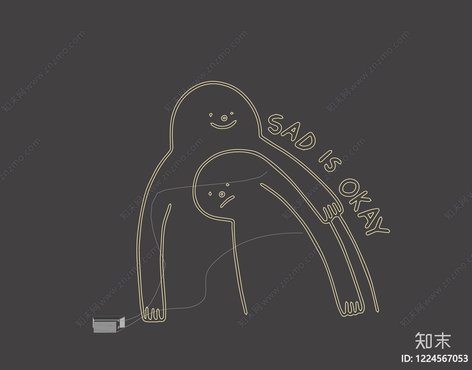 极简霓虹灯SU模型下载【ID:1224567053】